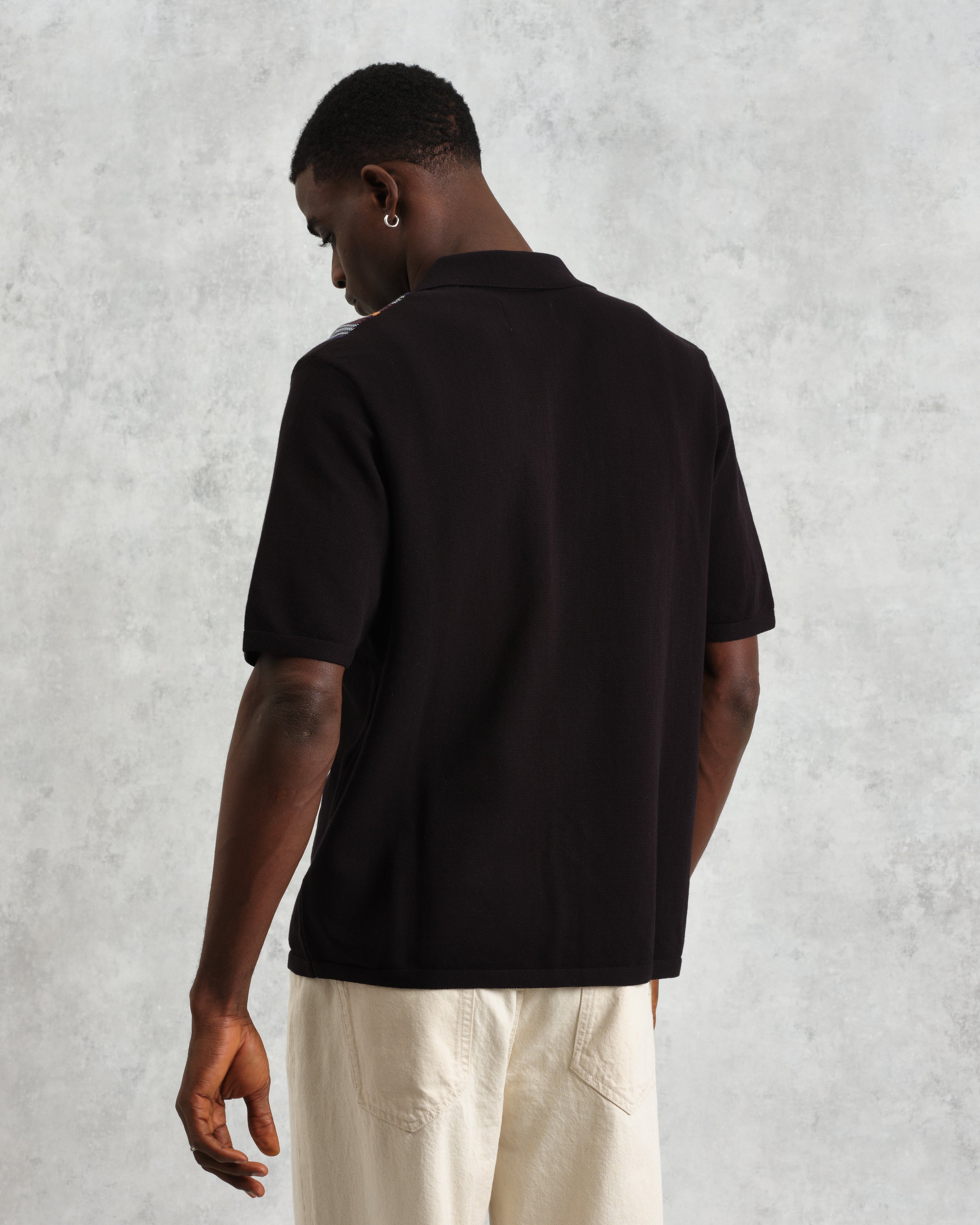 Ivy - Black And Multicolour Striped Cotton Polo Shirt