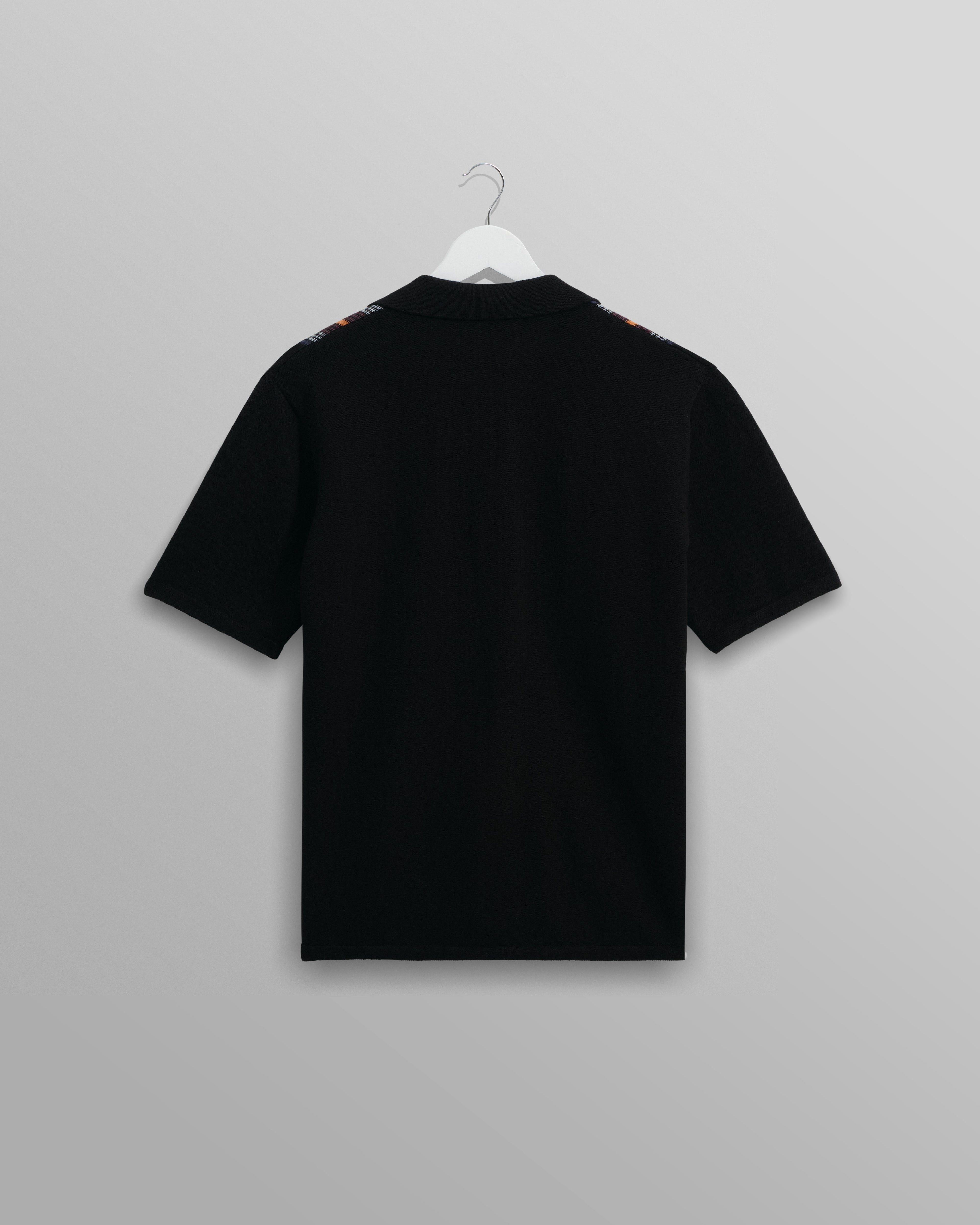 Ivy - Black And Multicolour Striped Cotton Polo Shirt