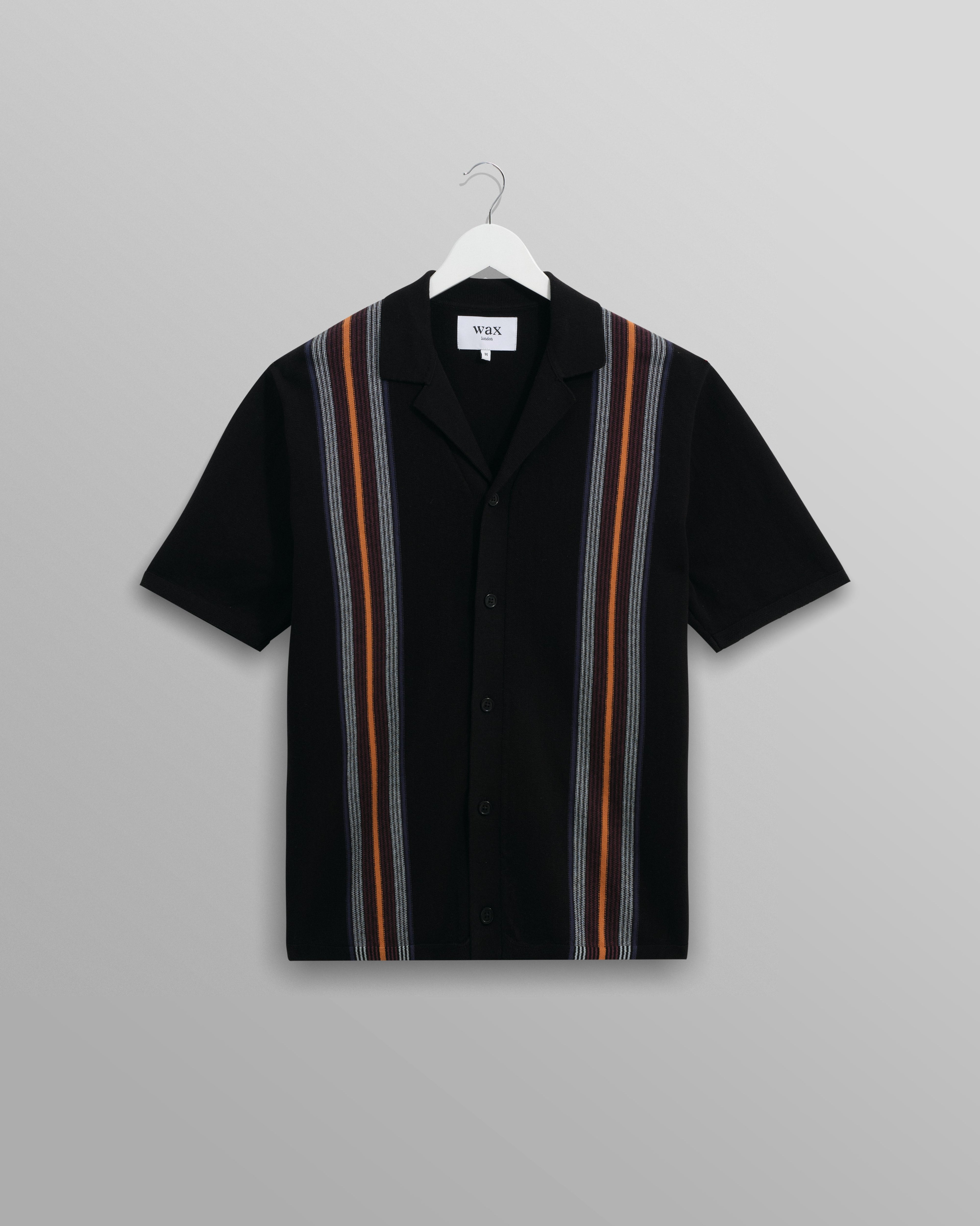 Ivy - Black And Multicolour Striped Cotton Polo Shirt
