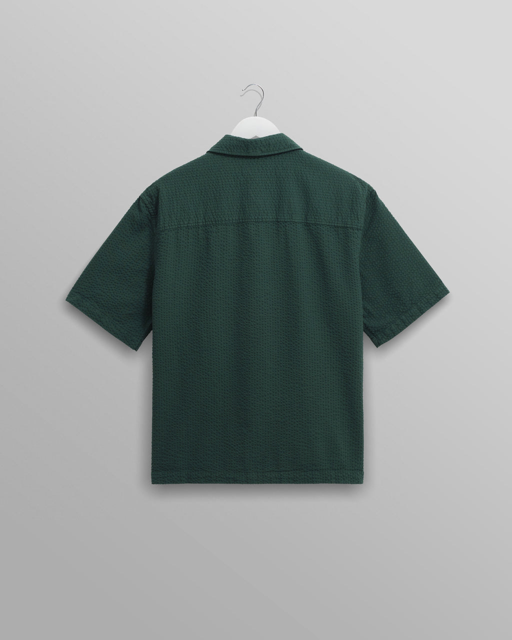 Keats - Forest Green Cotton Seersucker Short-Sleeve Shirt