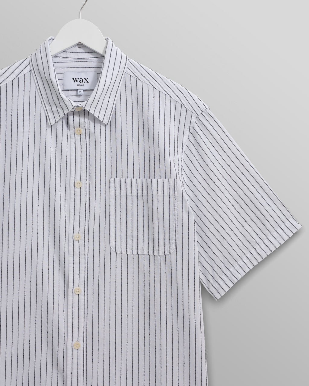 Kew - White Stripe Cotton-Poplin Short-Sleeve Shirt