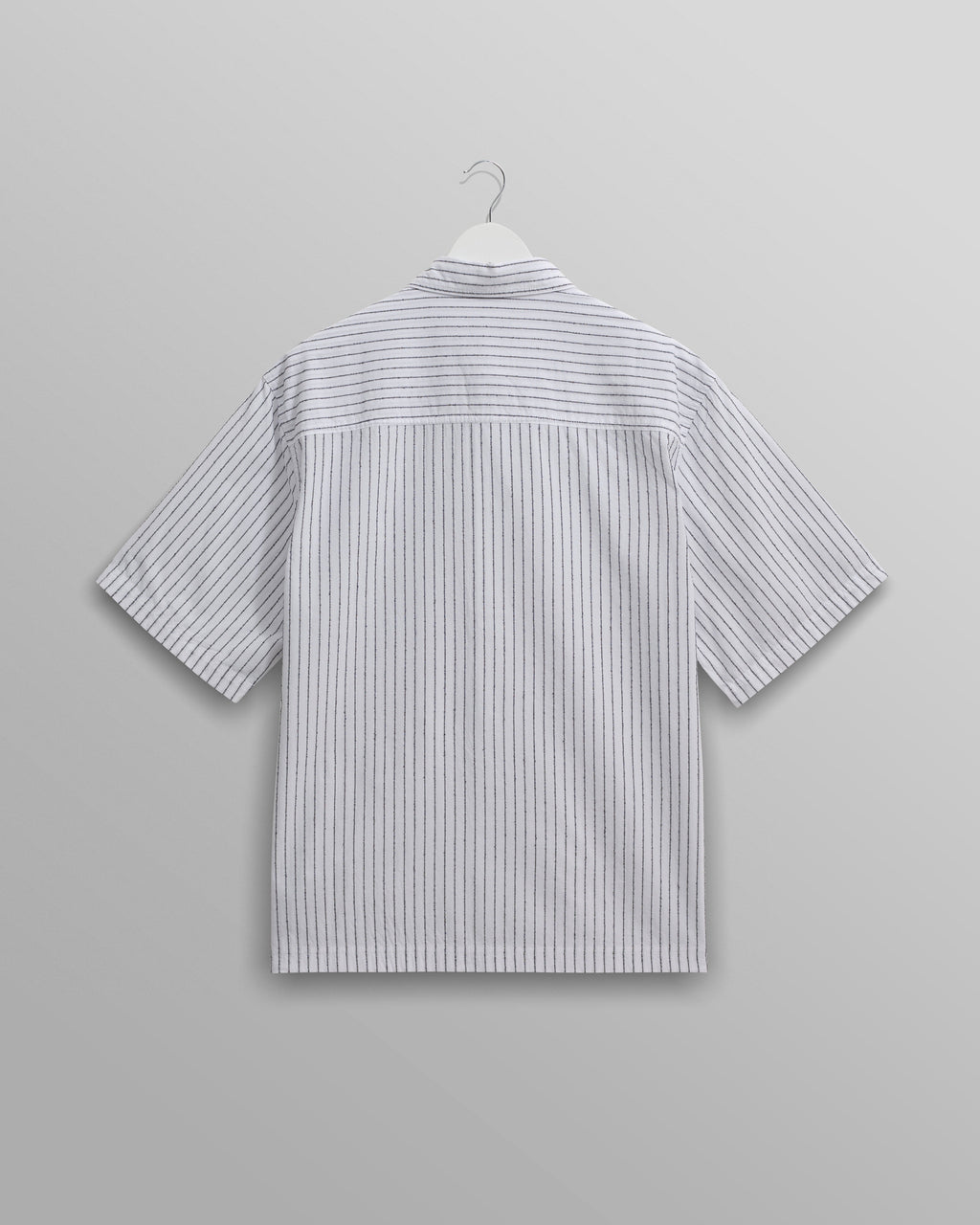 Kew - White Stripe Cotton-Poplin Short-Sleeve Shirt