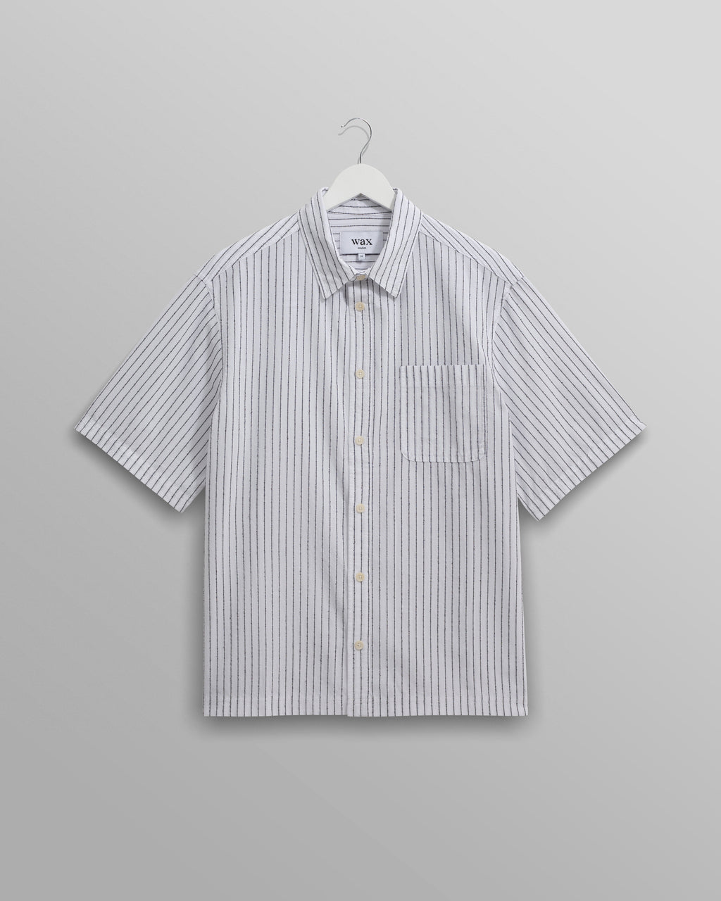 Kew - White Stripe Cotton-Poplin Short-Sleeve Shirt