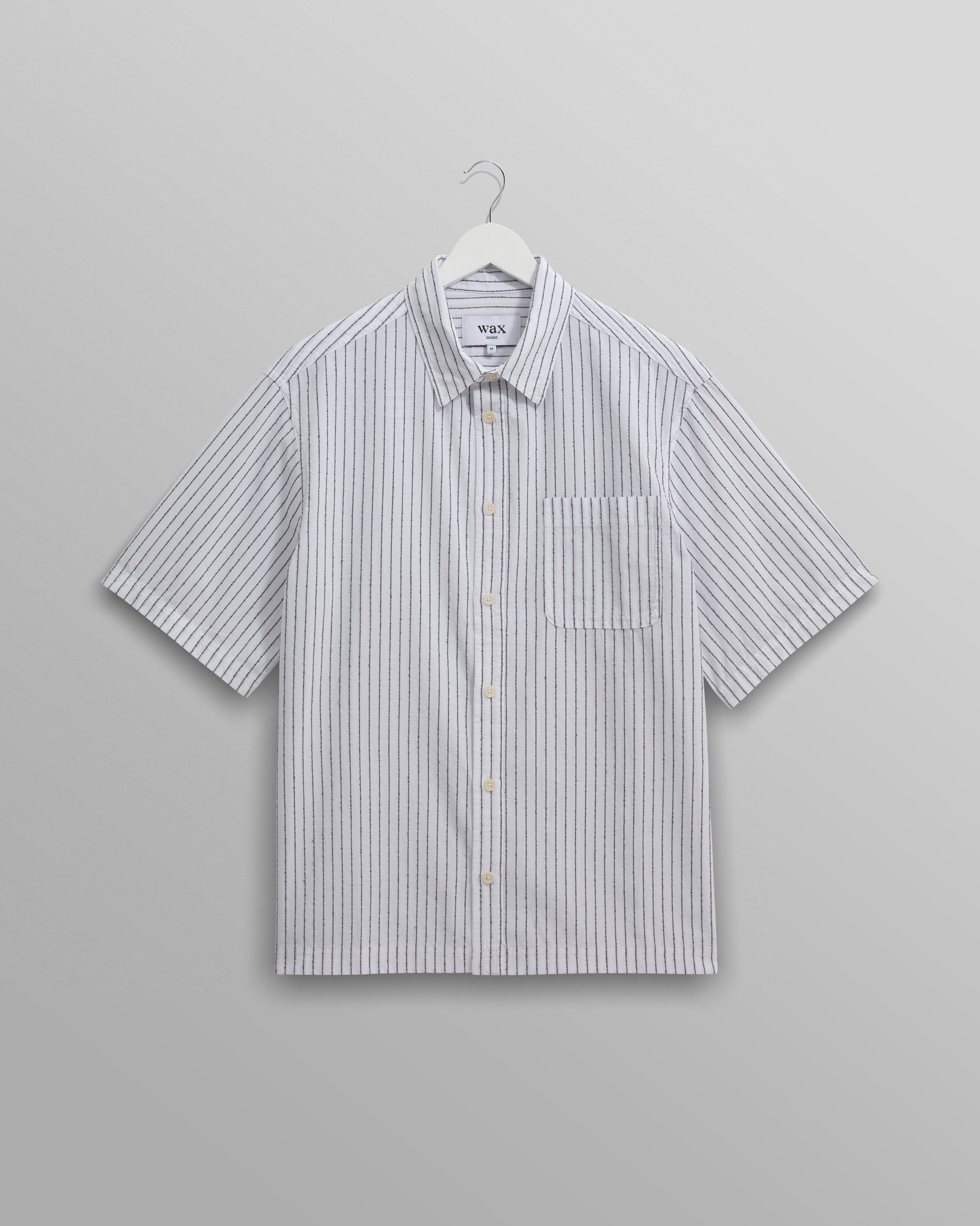 Kew - White Stripe Cotton-Poplin Short-Sleeve Shirt