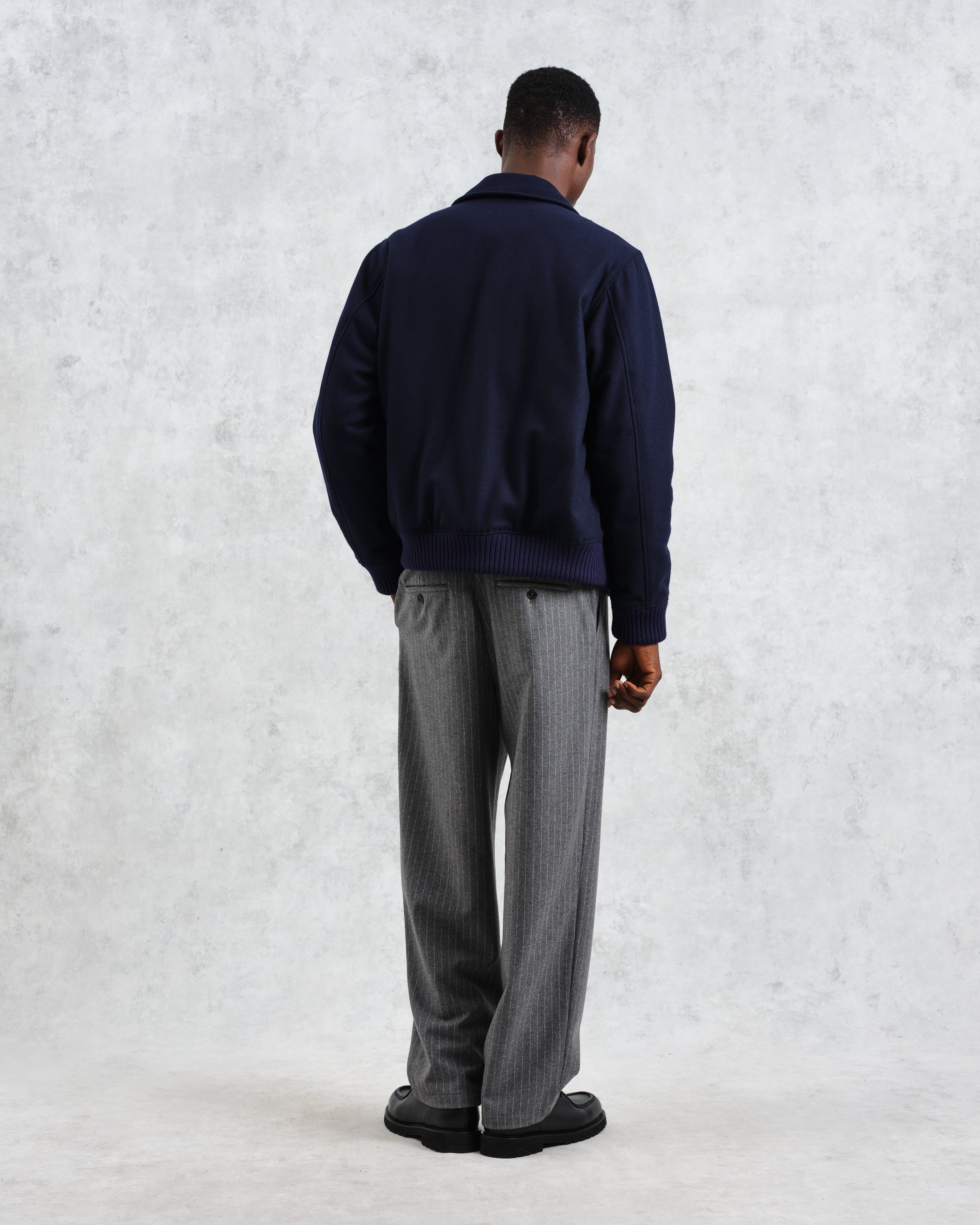 Knoll - Navy Wool Bomber Jacket