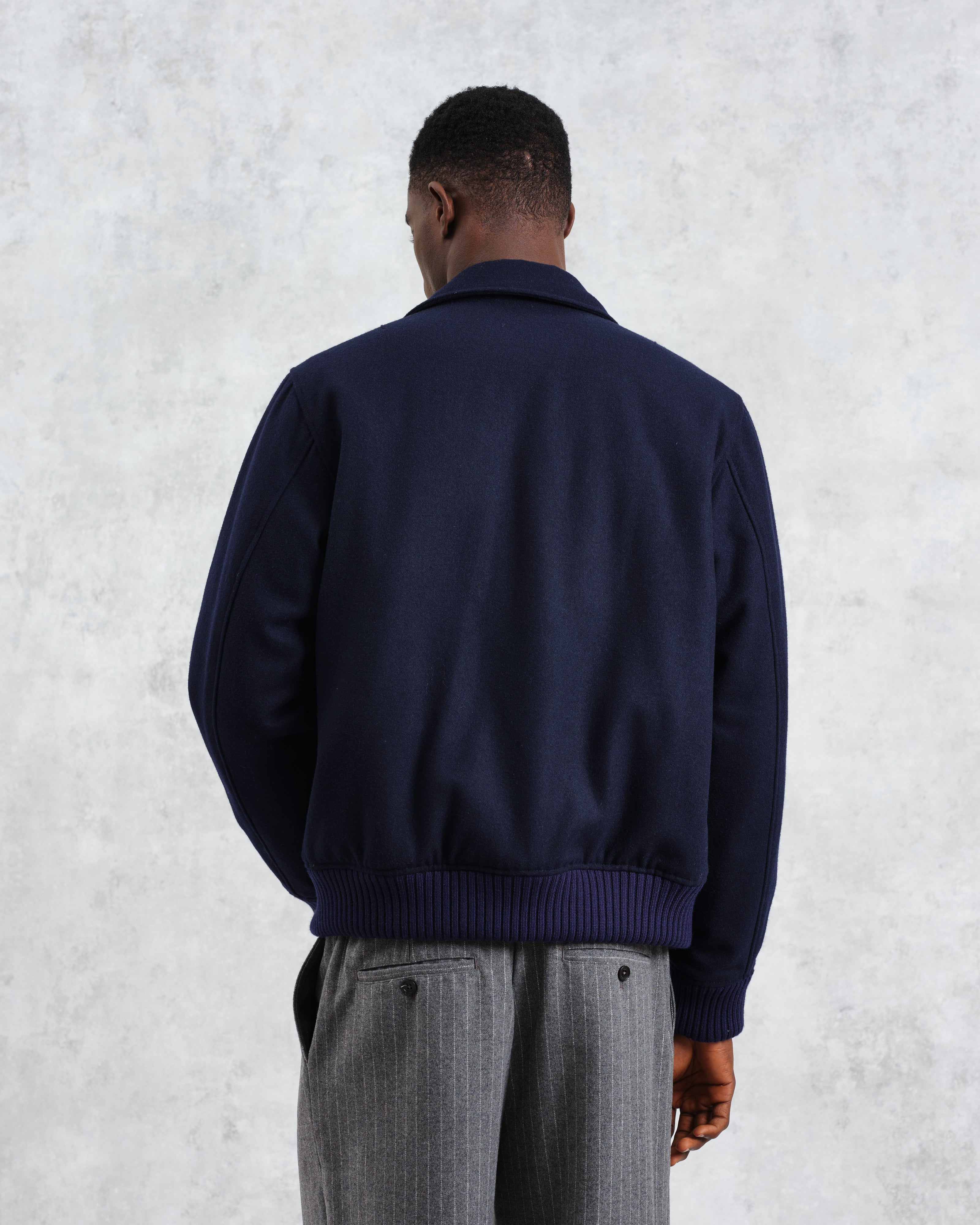 Knoll - Navy Wool Bomber Jacket