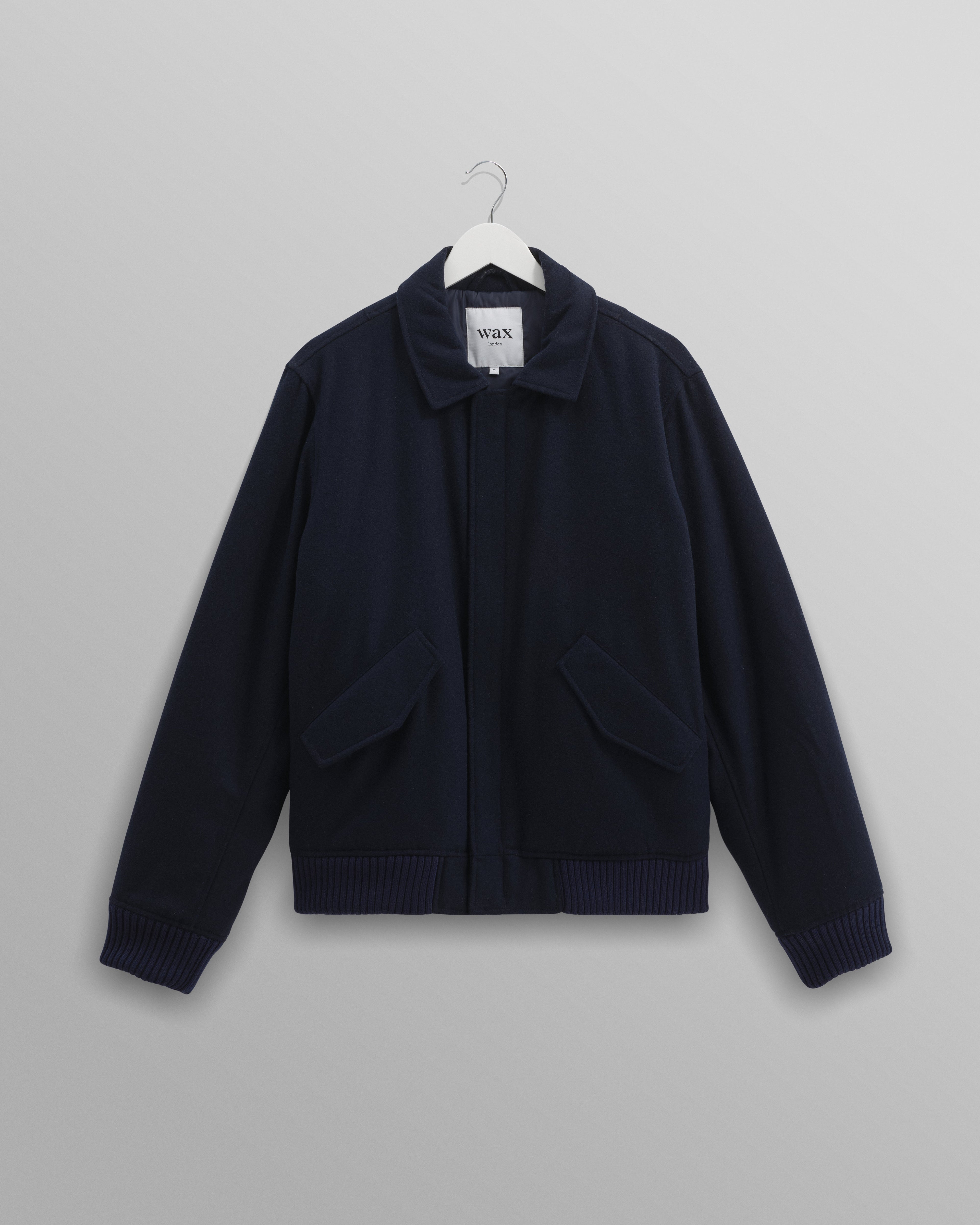 Knoll - Navy Wool Bomber Jacket