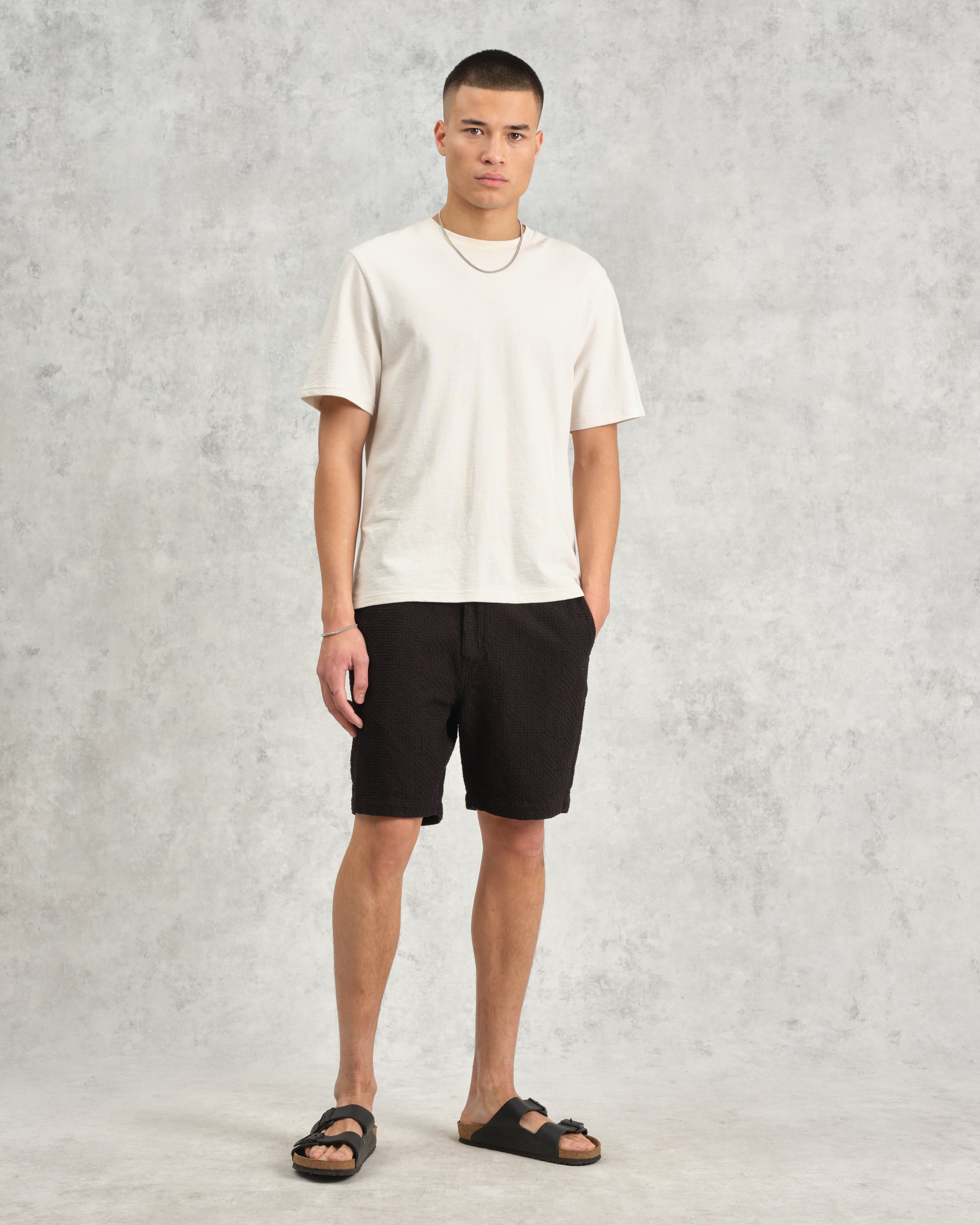 Kurt - Black Honeycomb Cotton Shorts