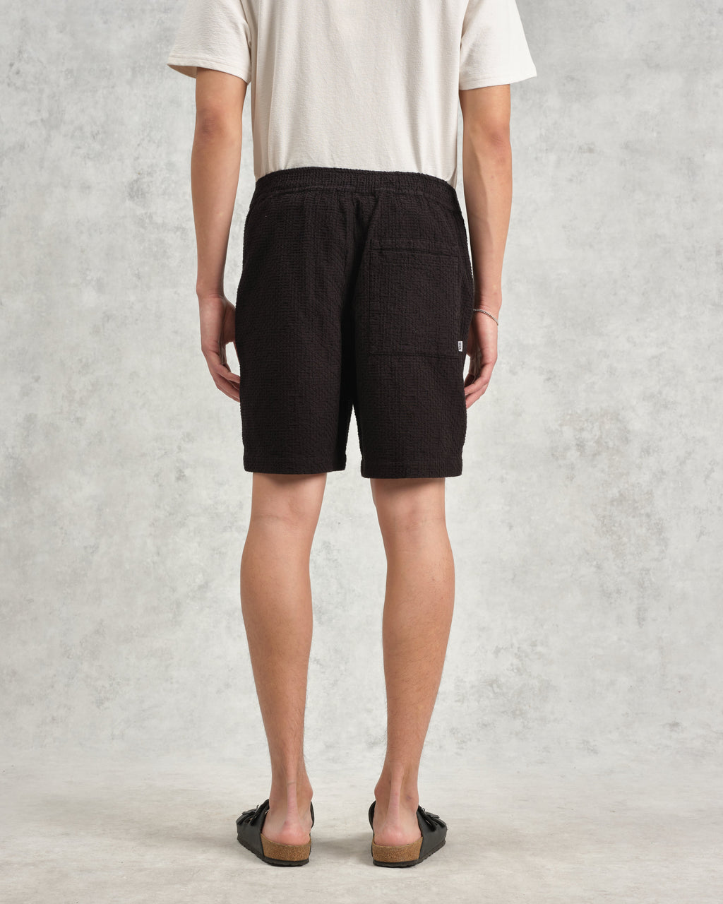 Kurt - Black Honeycomb Cotton Shorts