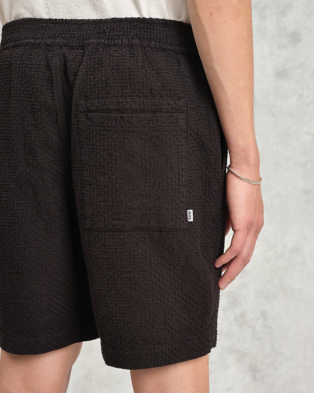Kurt - Black Honeycomb Cotton Shorts