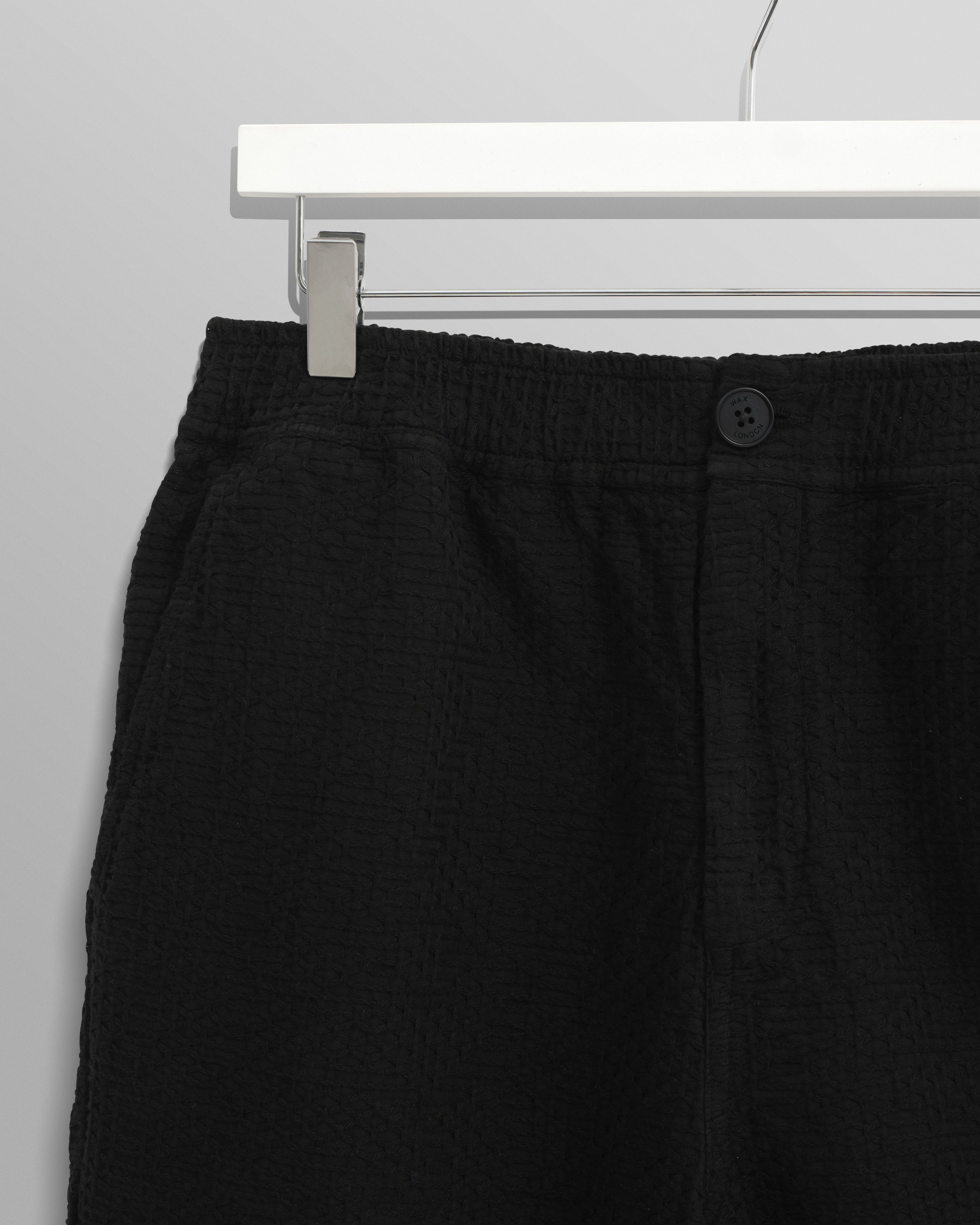 Kurt - Black Honeycomb Cotton Shorts