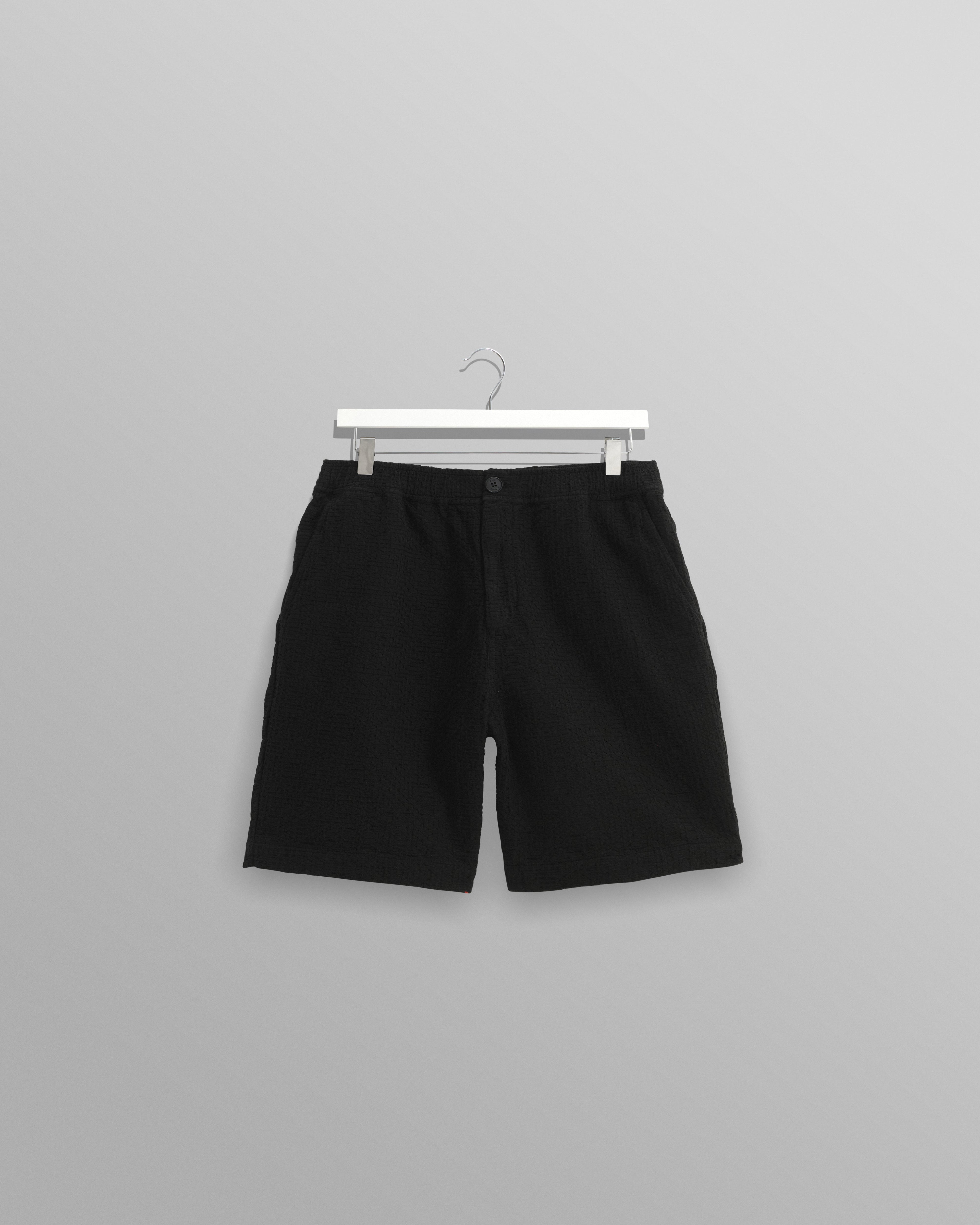 Kurt - Black Honeycomb Cotton Shorts