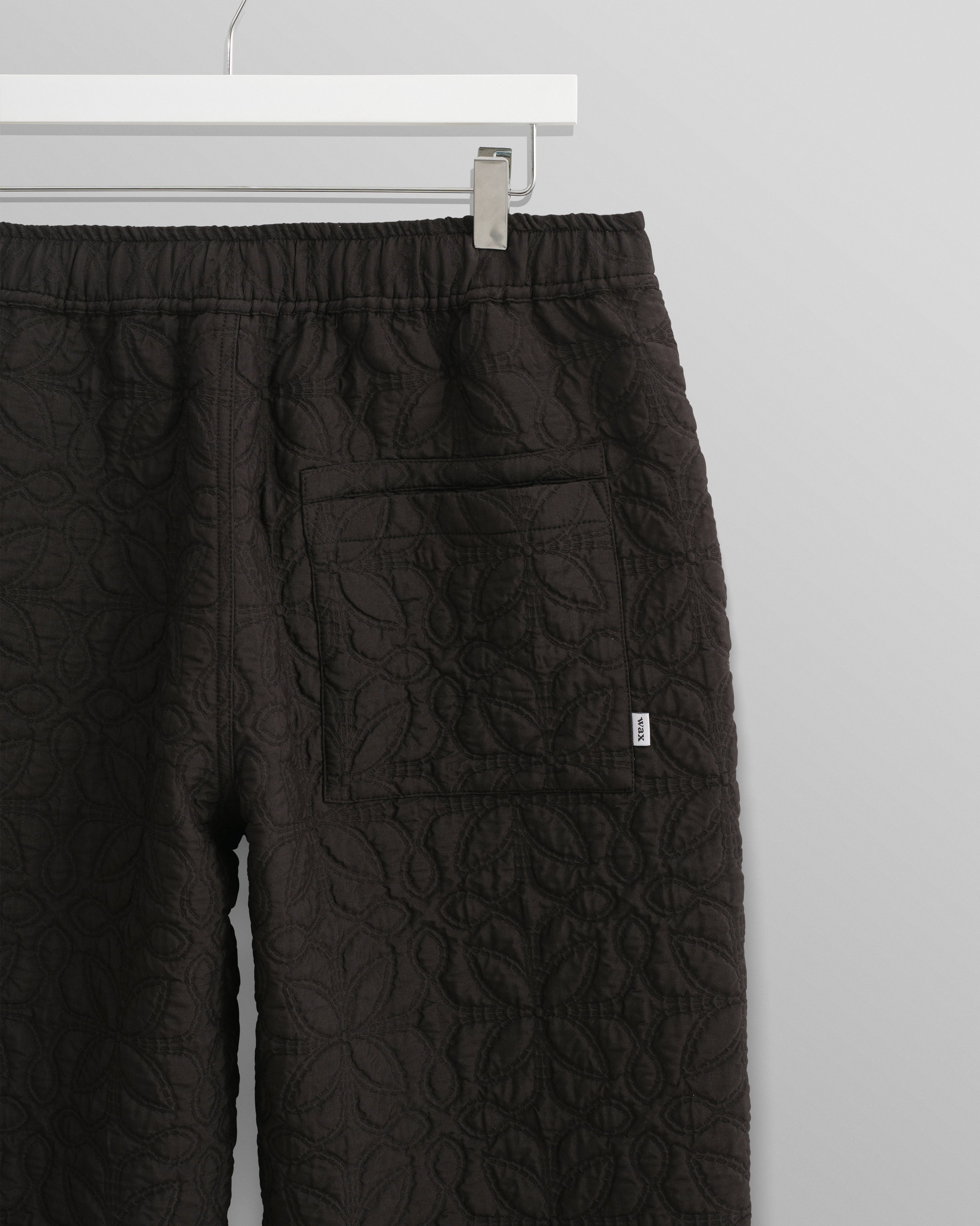 Kurt - Black Petal Quilt Trousers