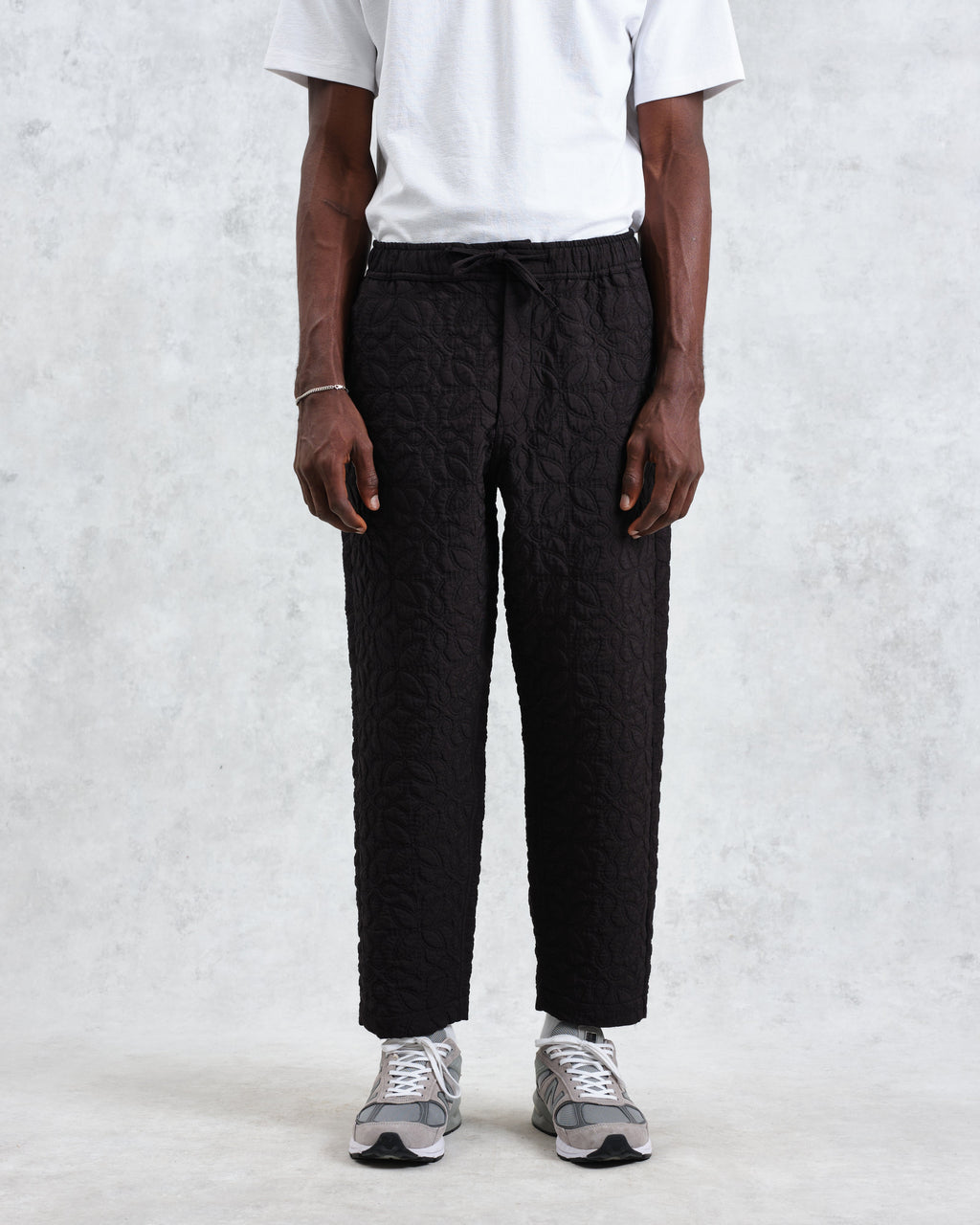 Kurt - Black Petal Quilt Trousers