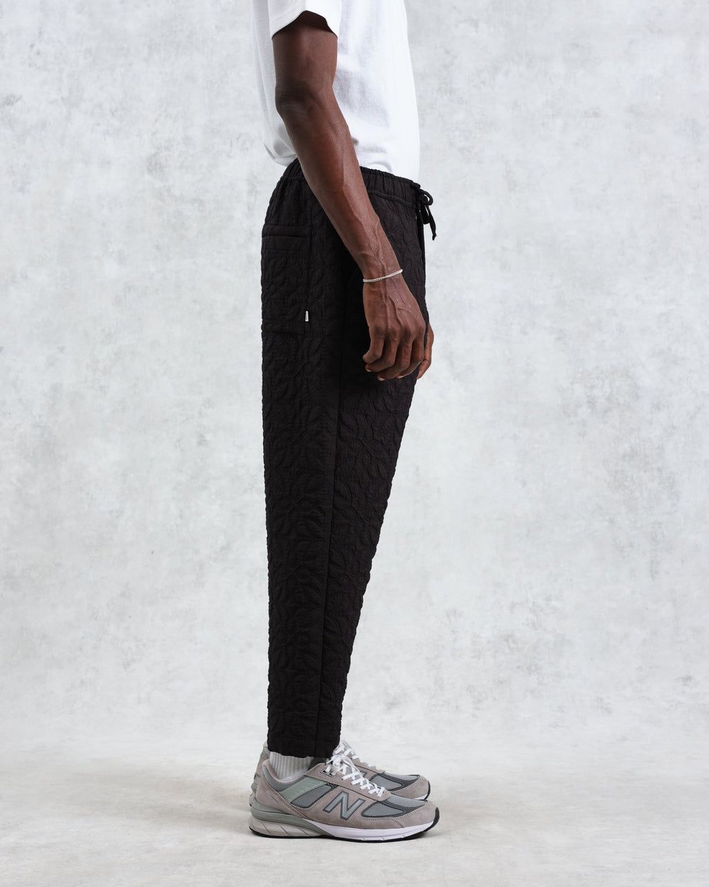 Kurt - Black Petal Quilt Trousers
