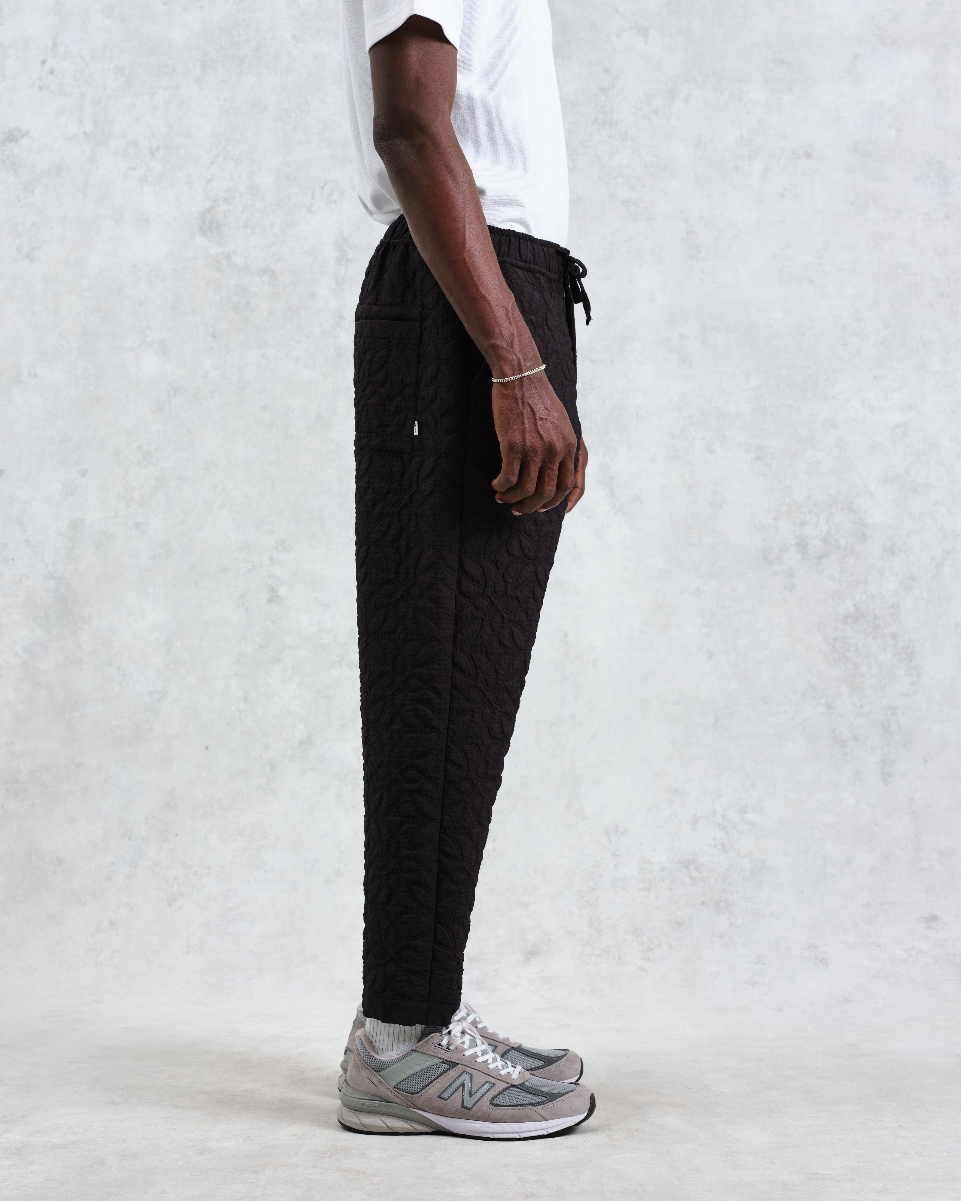 Kurt - Black Petal Quilt Trousers