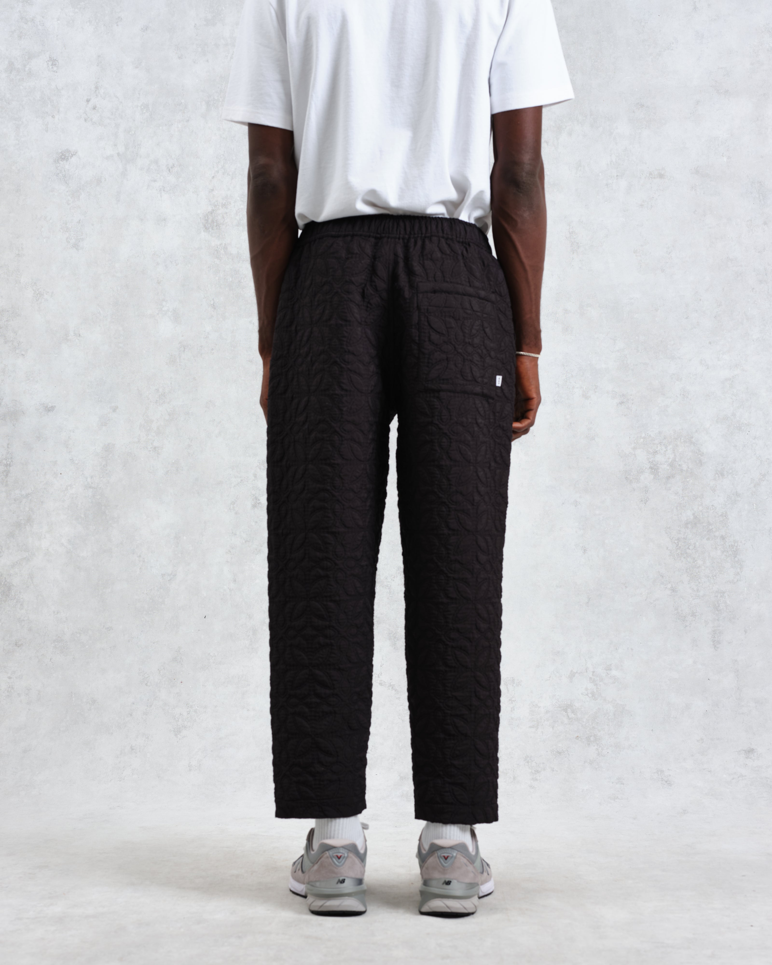 Kurt - Black Petal Quilt Trousers