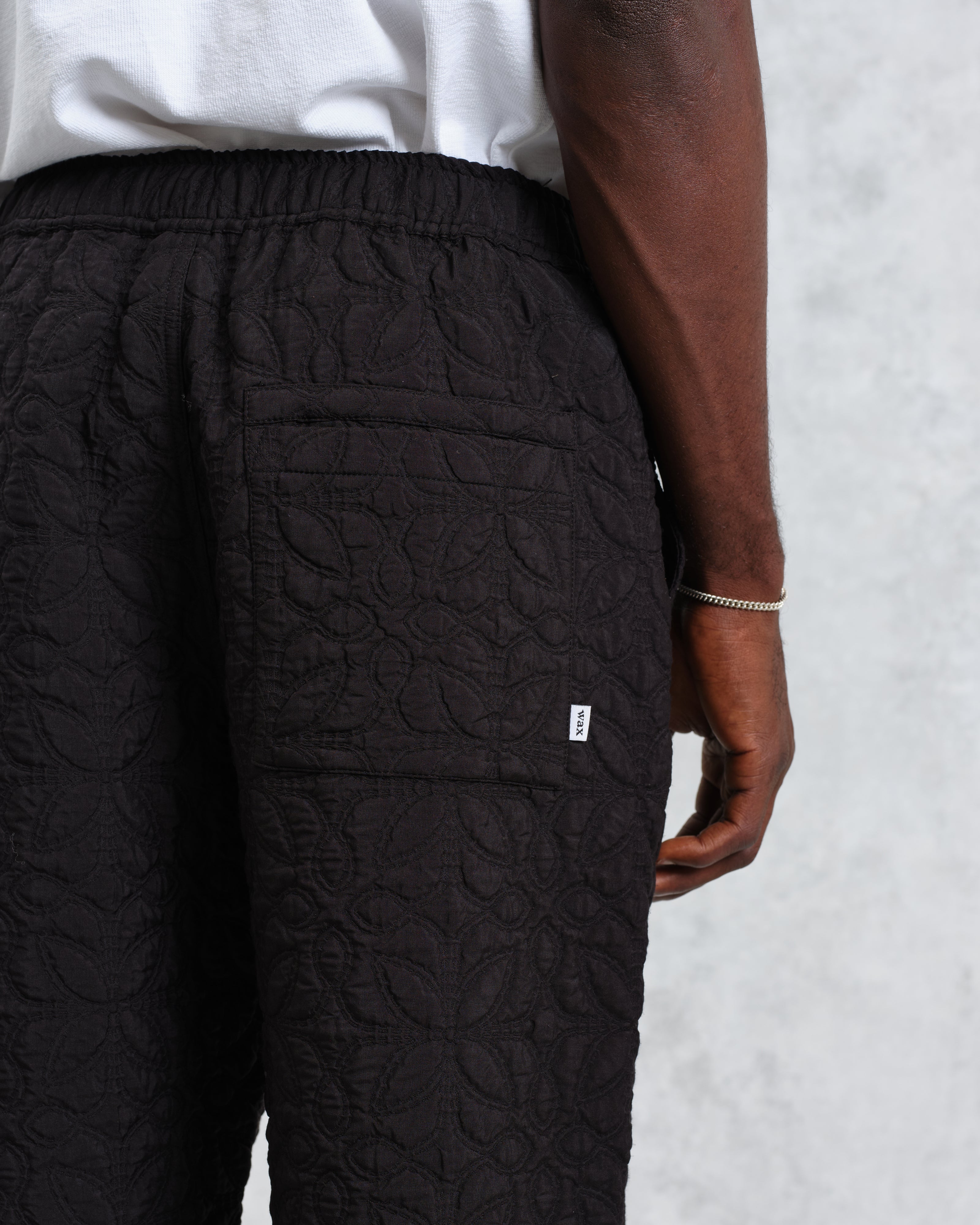 Kurt - Black Petal Quilt Trousers
