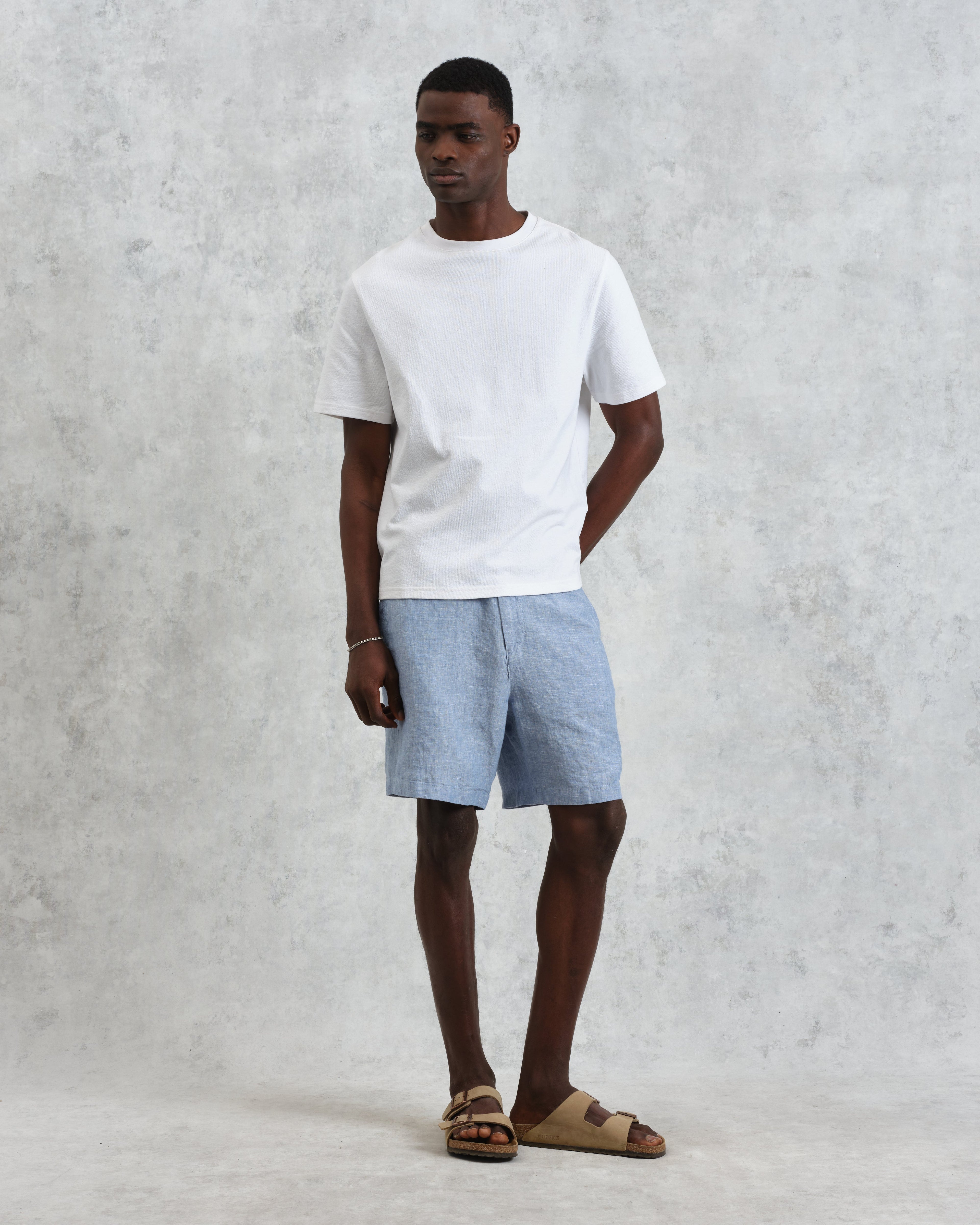 Kurt - Blue Two-Tone Linen Shorts