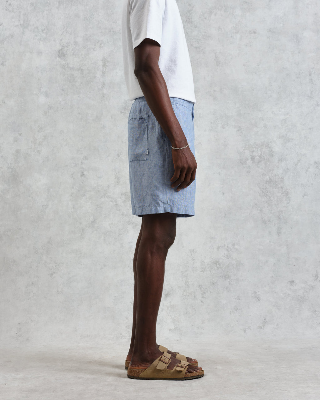 Kurt - Blue Two-Tone Linen Shorts