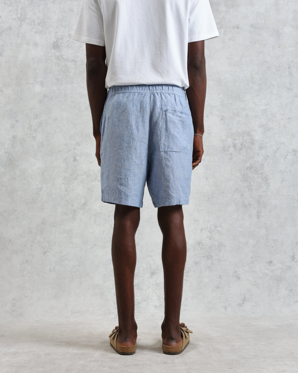 Kurt - Blue Two-Tone Linen Shorts