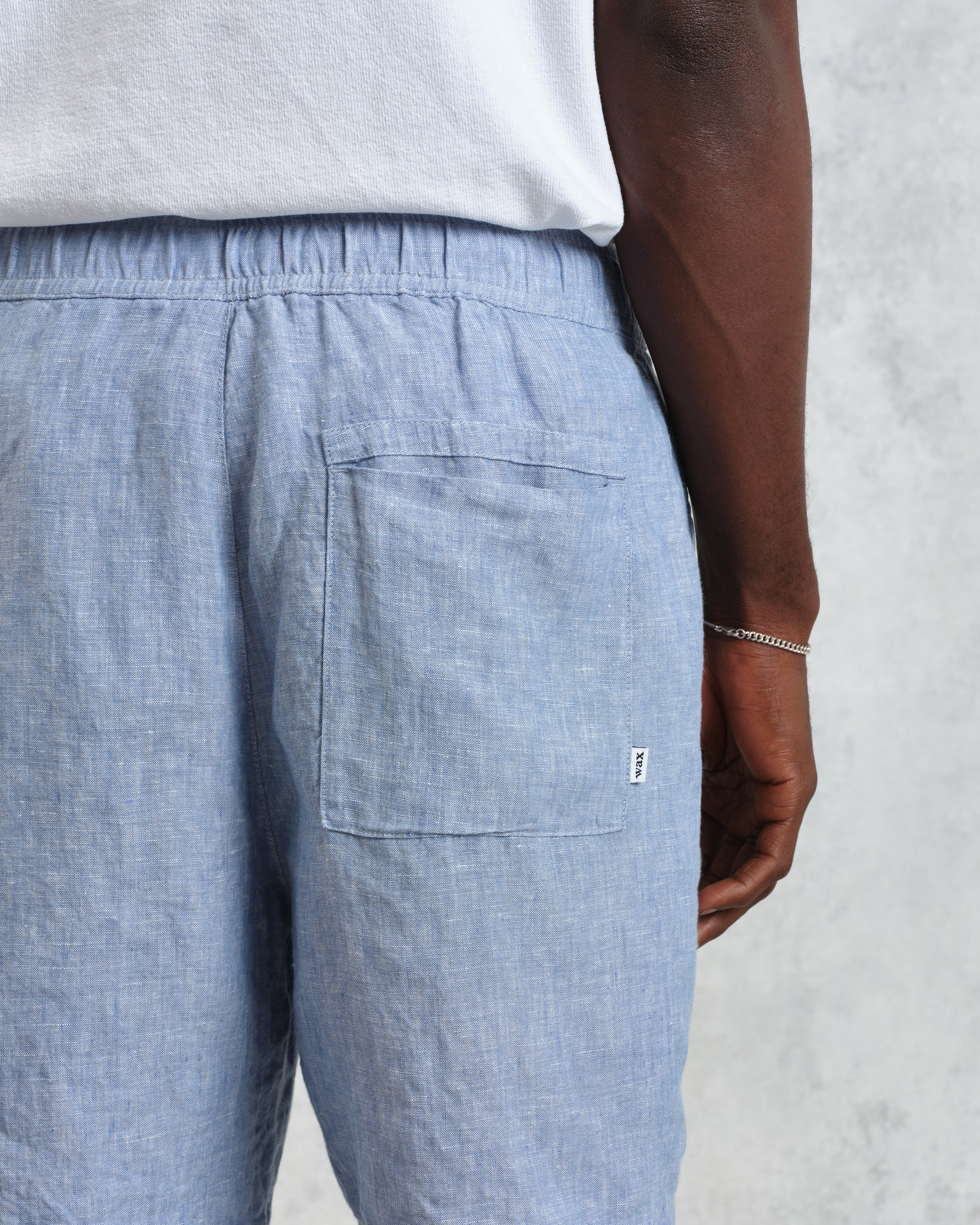 Kurt - Blue Two-Tone Linen Shorts