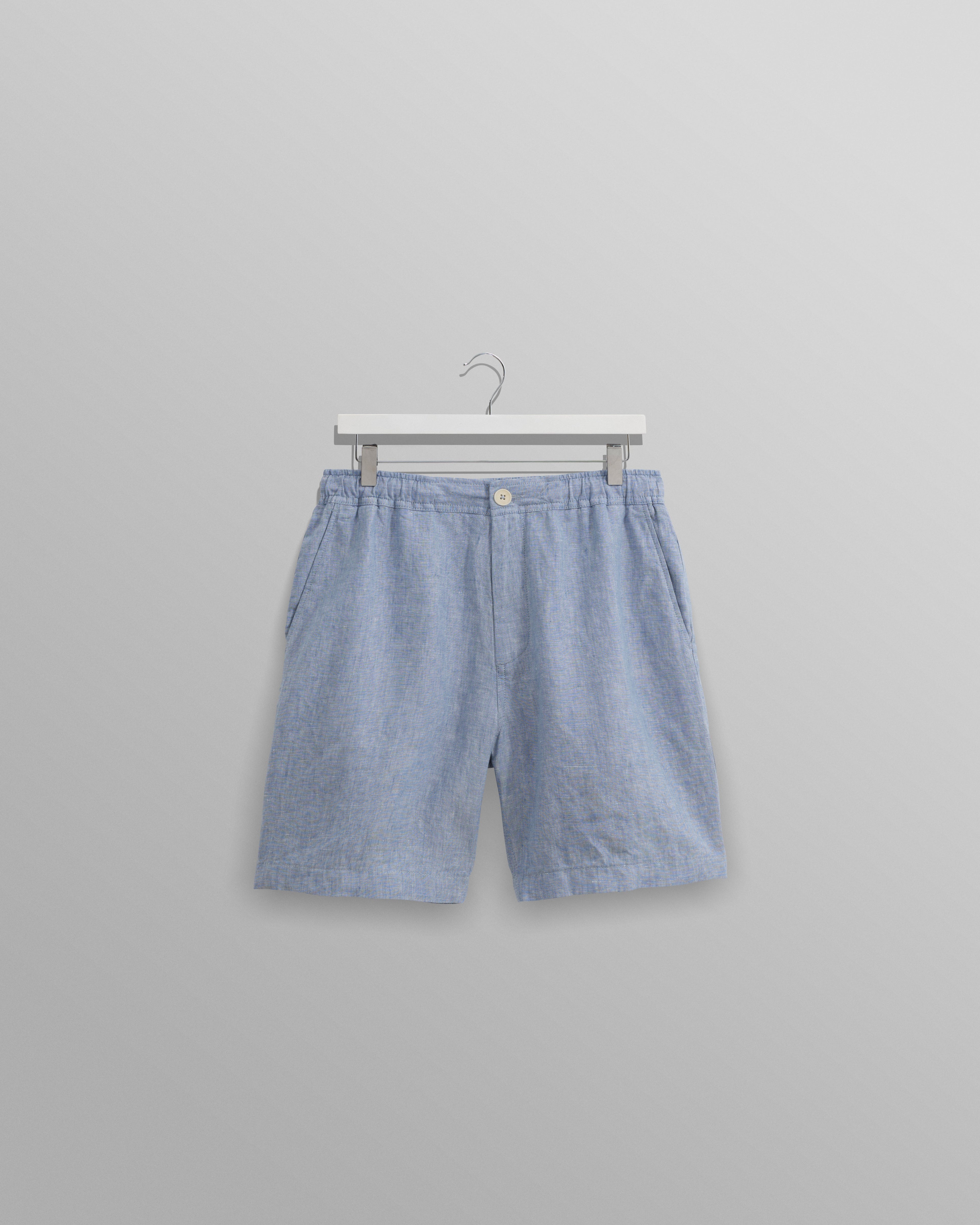 Kurt - Blue Two-Tone Linen Shorts