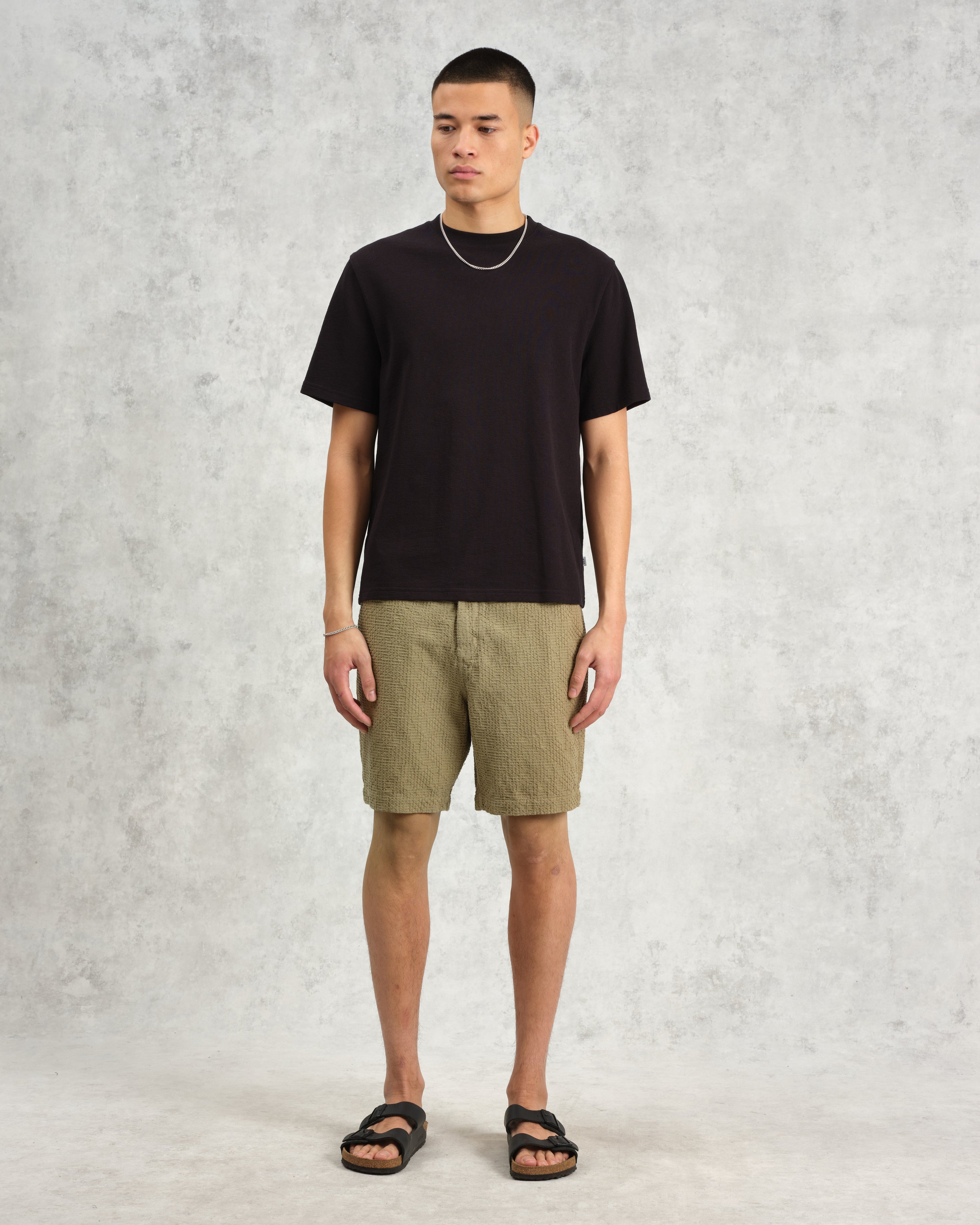 Kurt - Khaki Honeycomb Cotton Shorts
