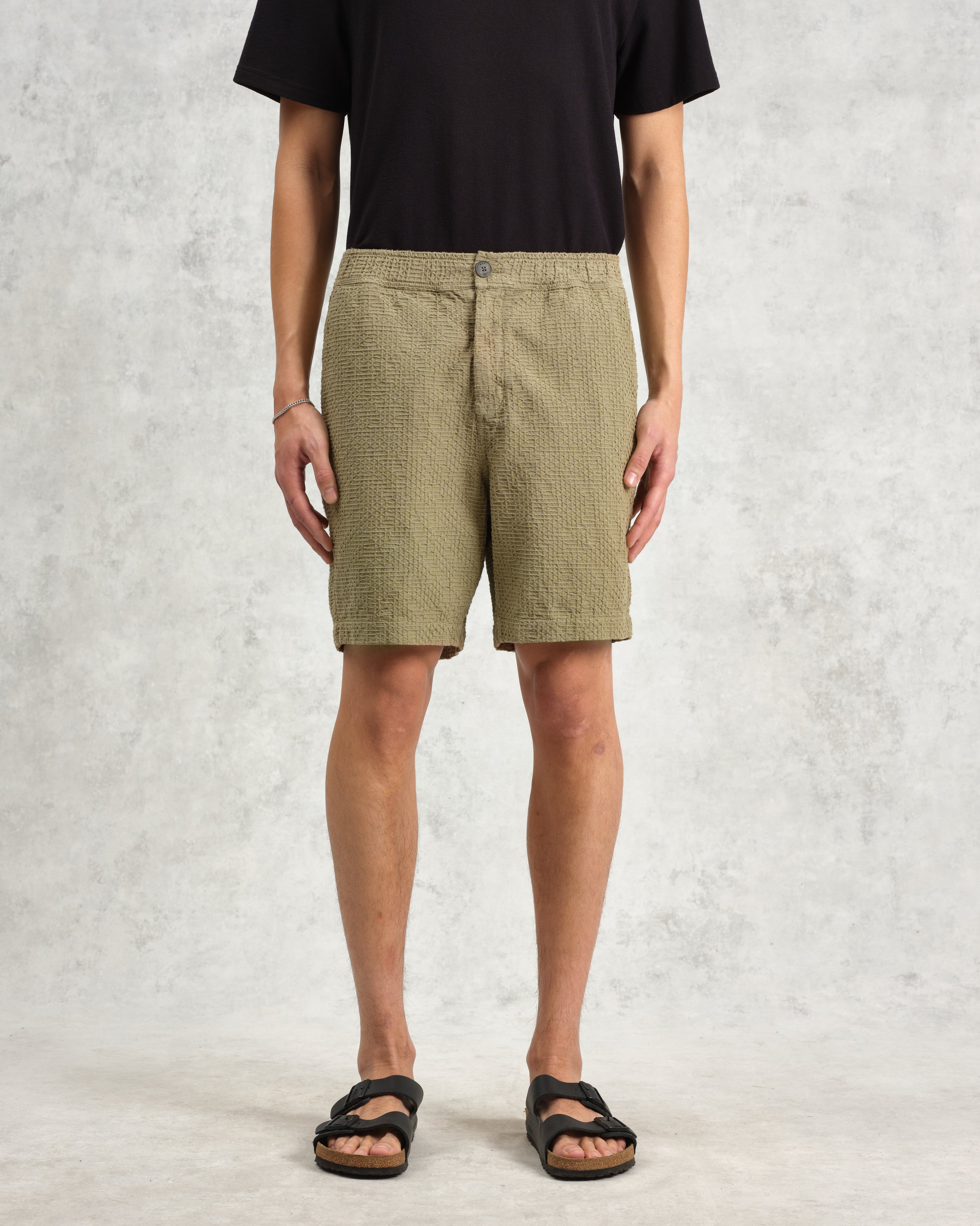 Kurt - Khaki Honeycomb Cotton Shorts