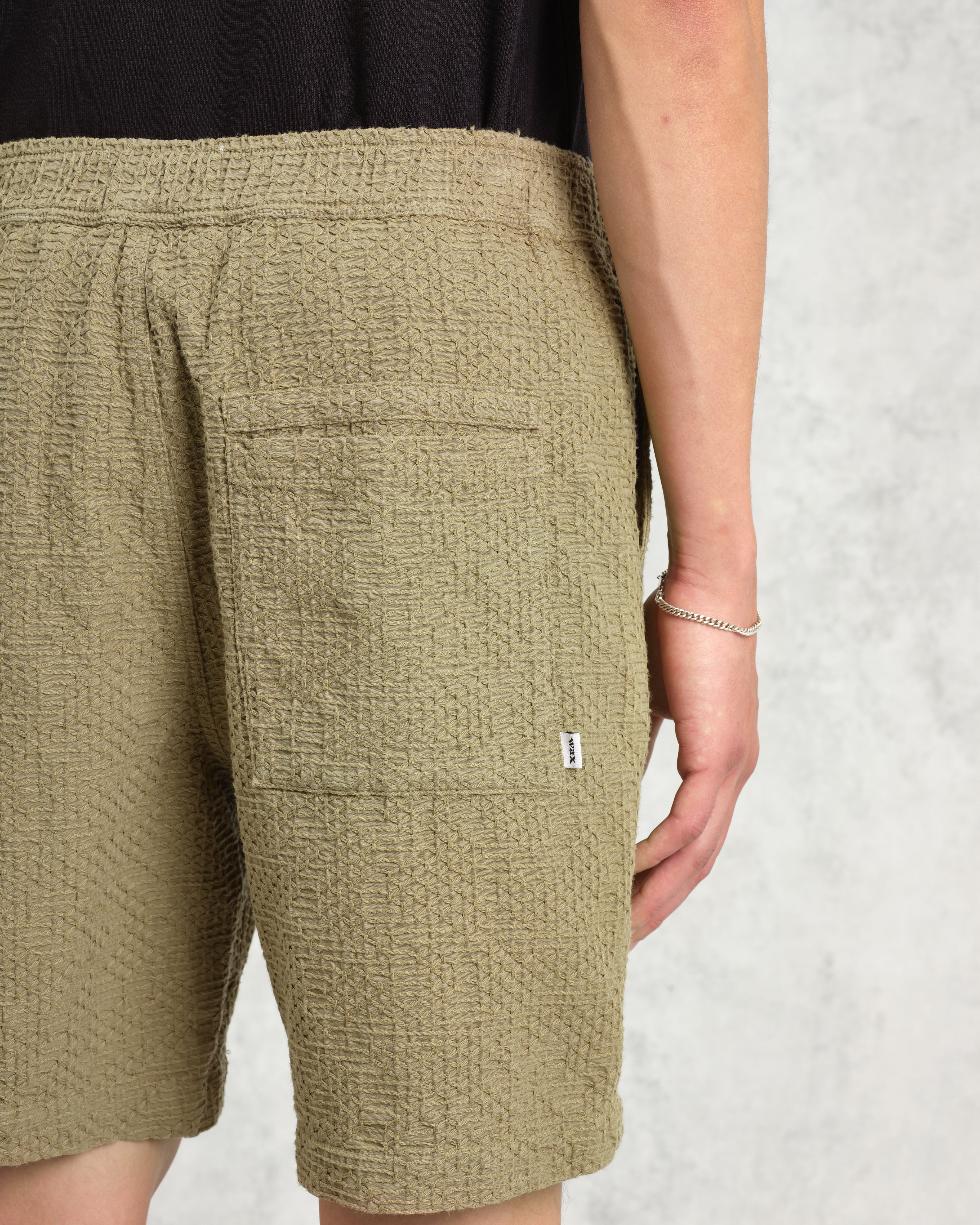 Kurt - Khaki Honeycomb Cotton Shorts