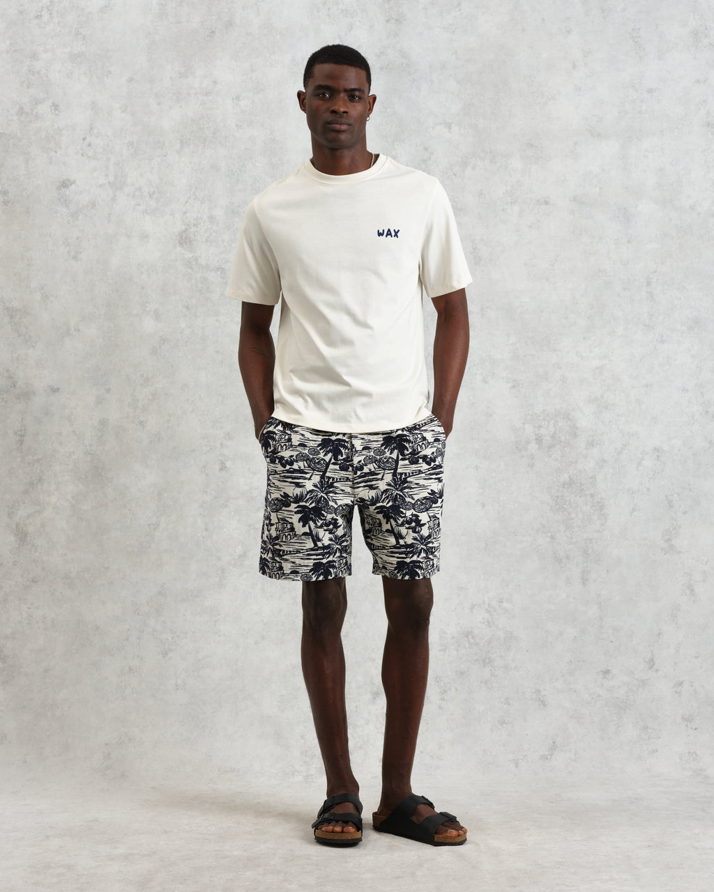 Kurt - Navy And Ecru Beach Jacquard Shorts