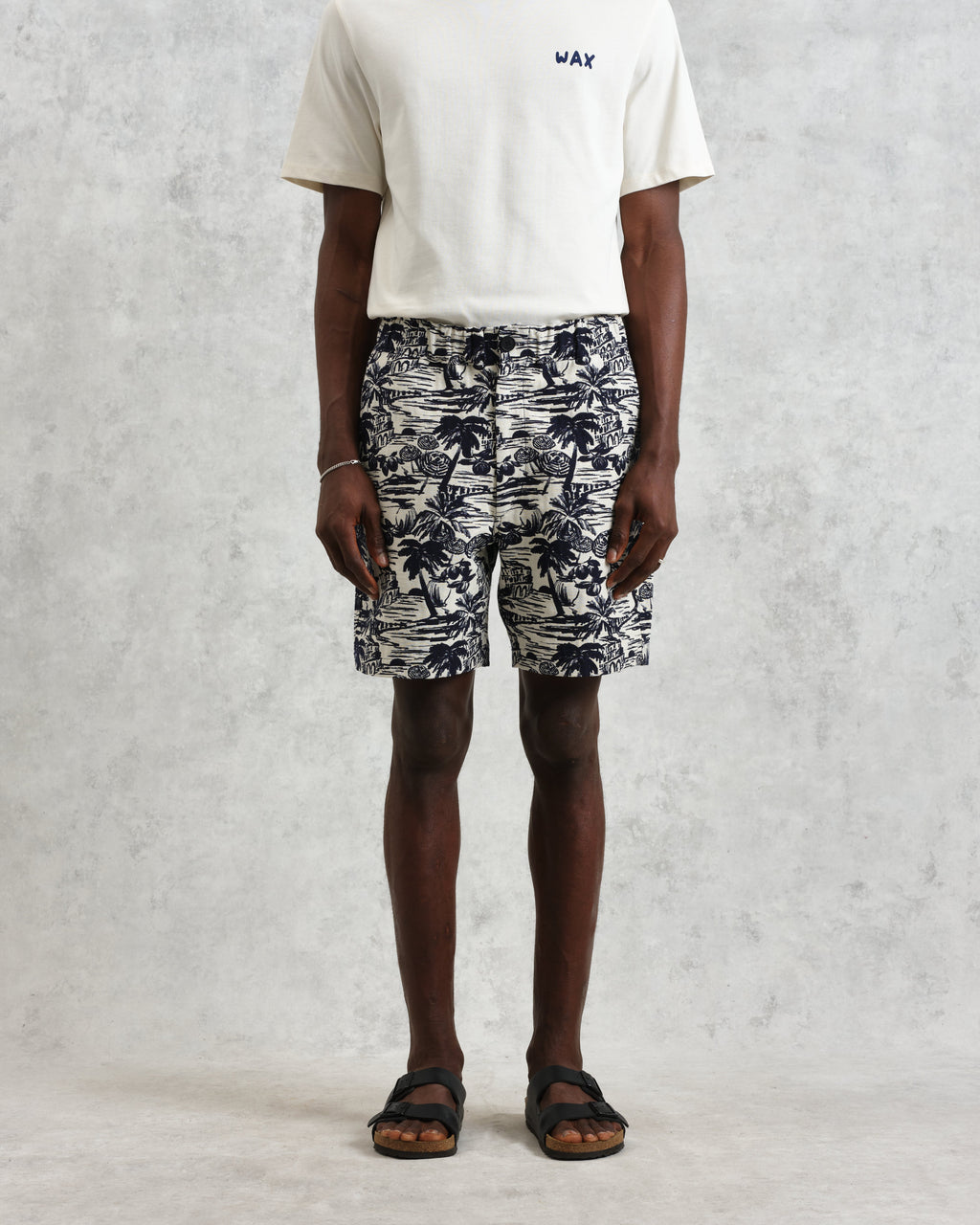 Kurt - Navy And Ecru Beach Jacquard Shorts