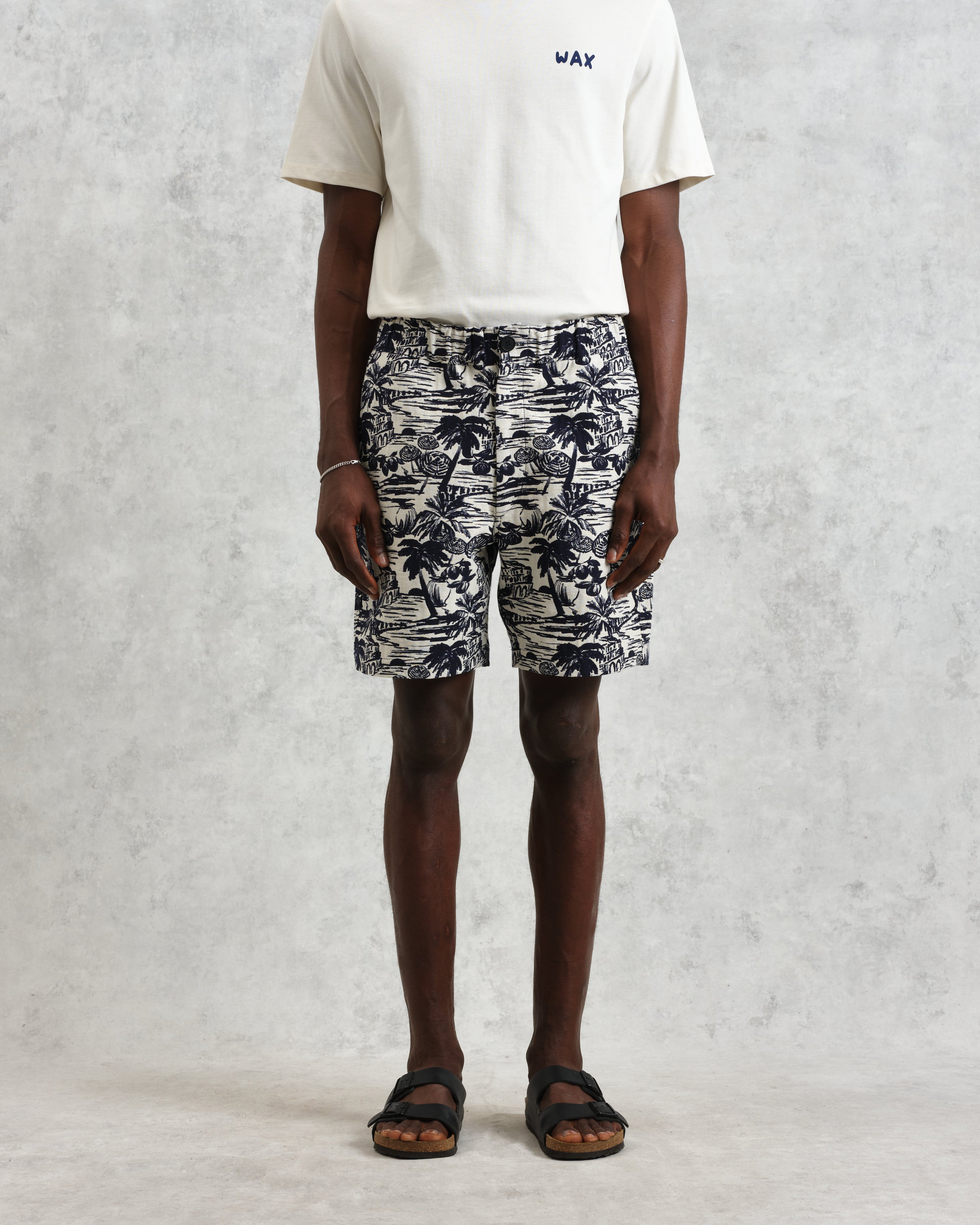 Kurt - Navy And Ecru Beach Jacquard Shorts