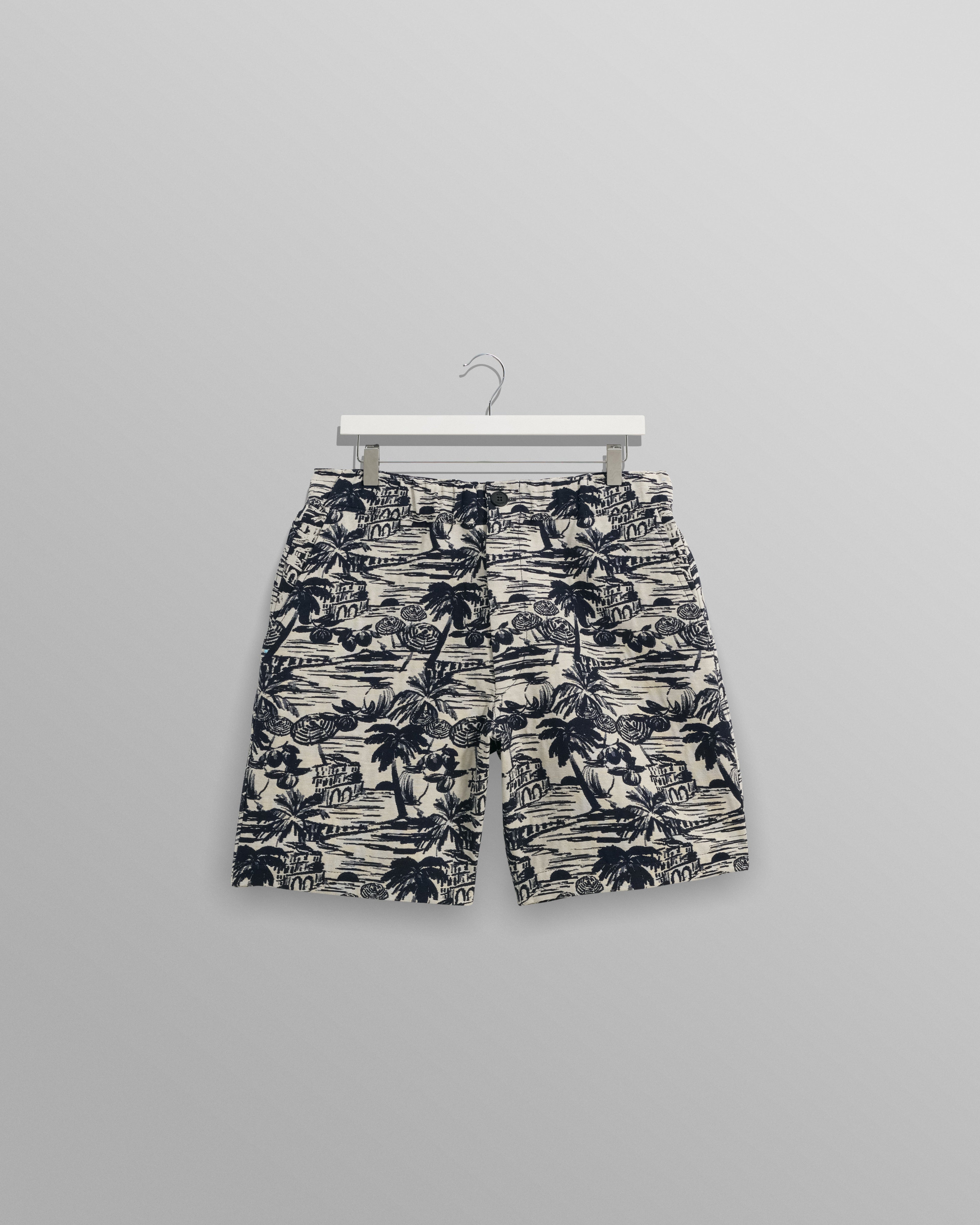 Kurt - Navy And Ecru Beach Jacquard Shorts