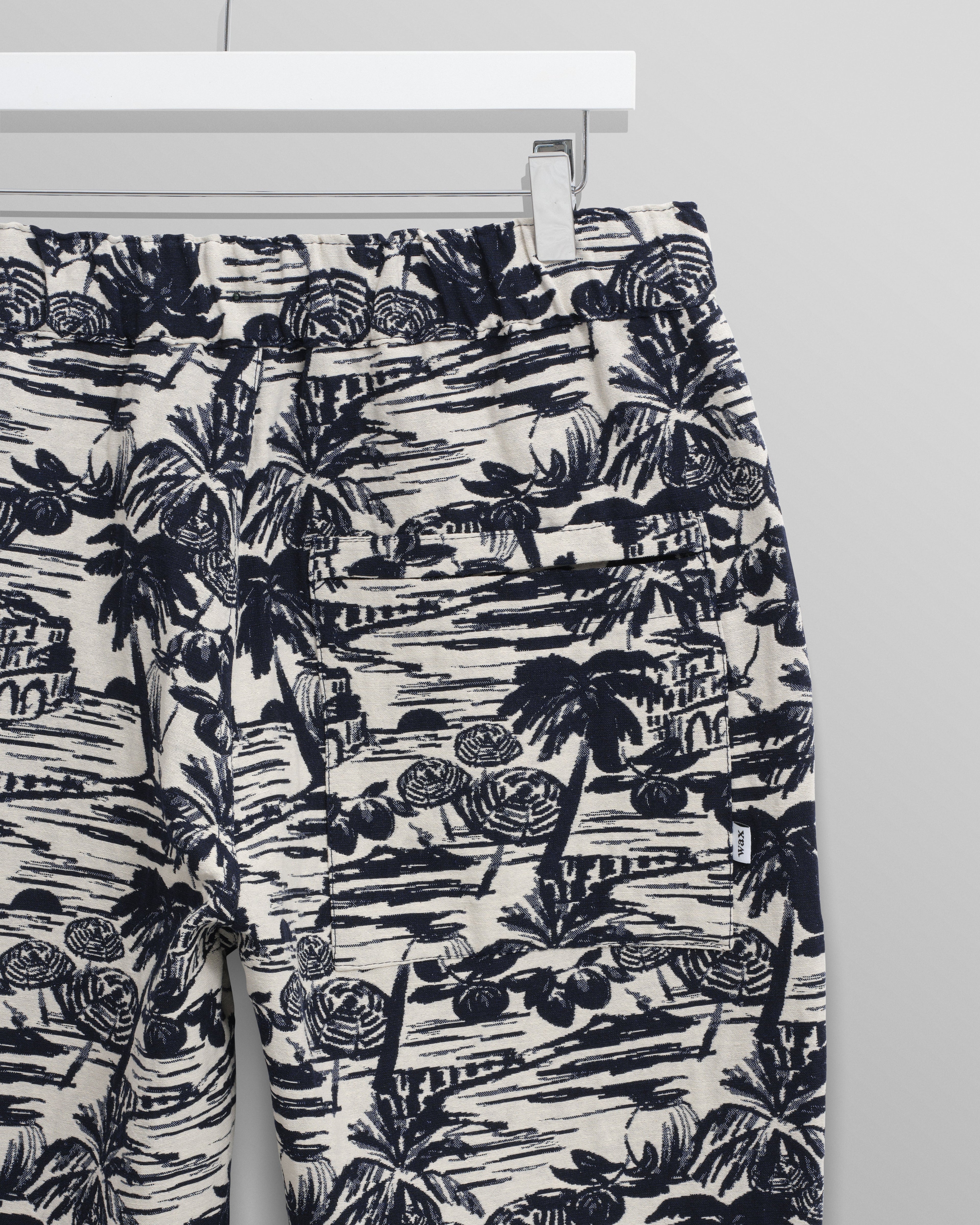Kurt - Navy And Ecru Beach Jacquard Trousers