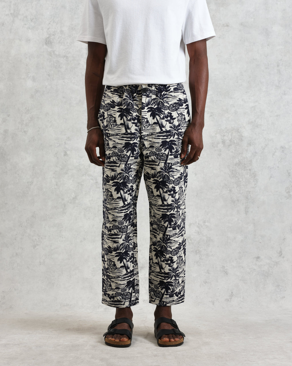 Kurt - Navy And Ecru Beach Jacquard Trousers