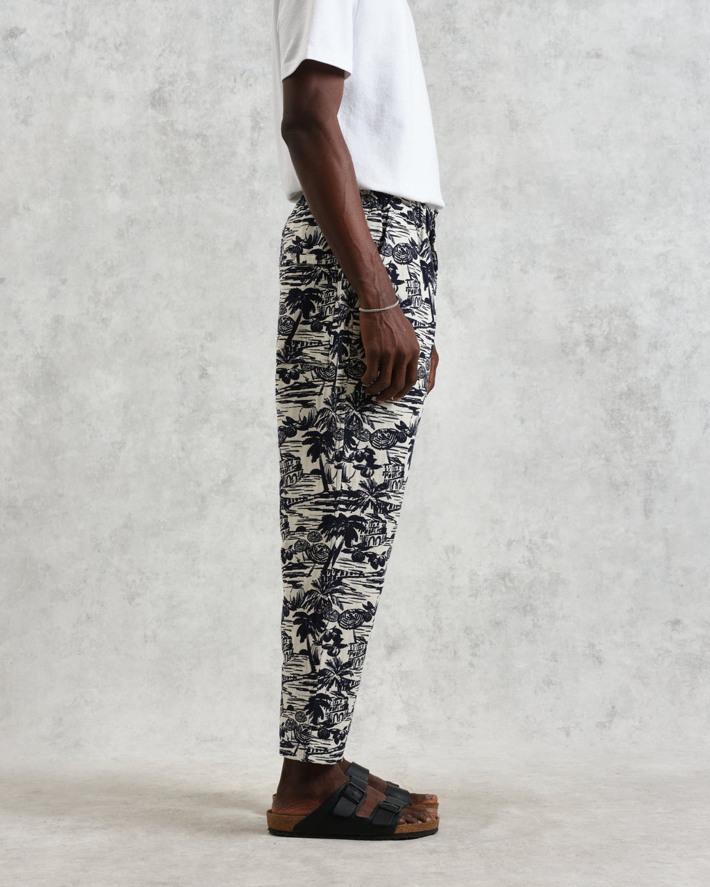 Kurt - Navy And Ecru Beach Jacquard Trousers