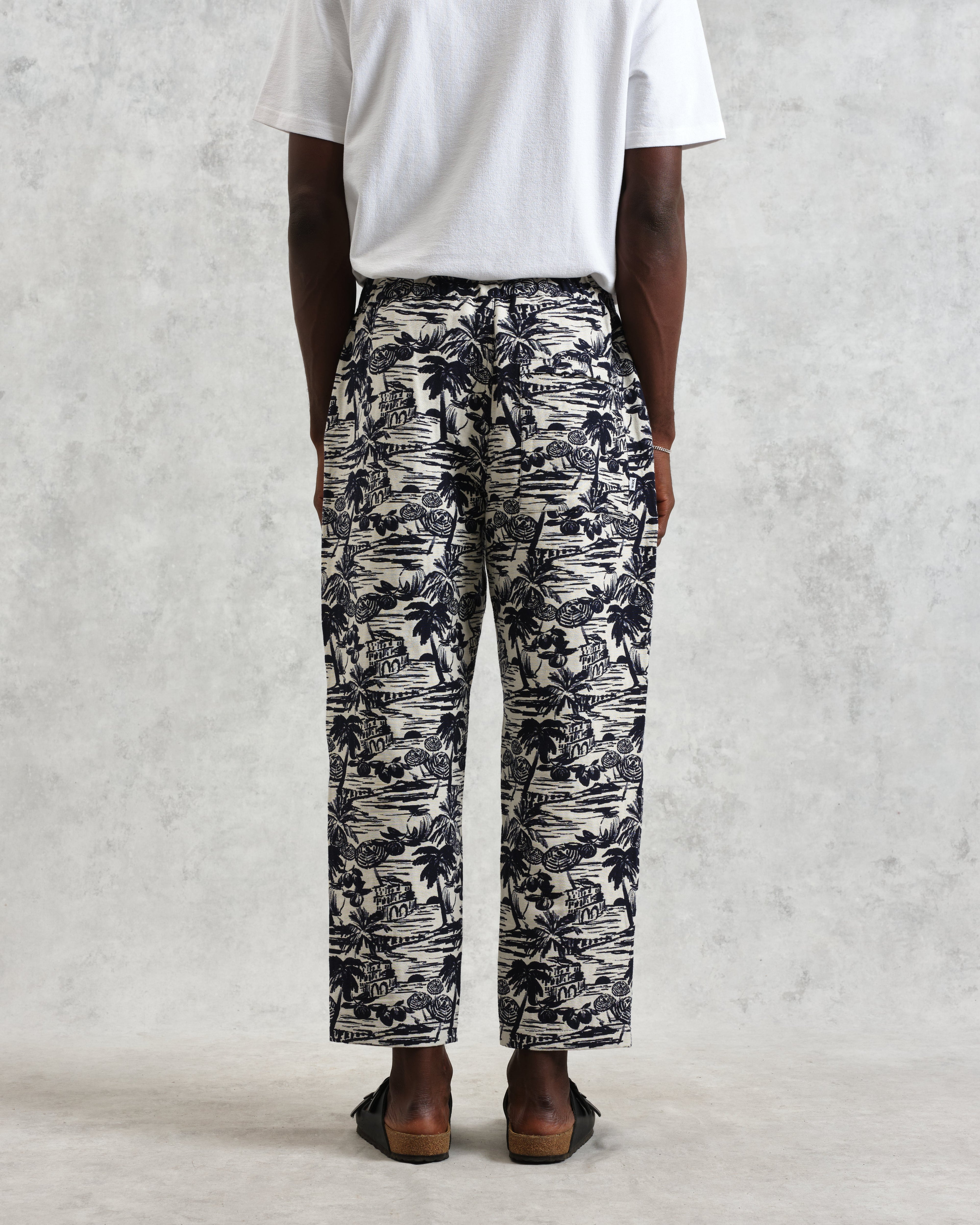 Kurt - Navy And Ecru Beach Jacquard Trousers