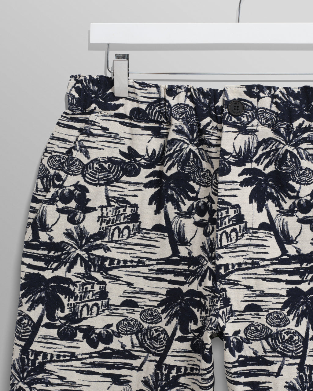 Kurt - Navy And Ecru Beach Jacquard Trousers