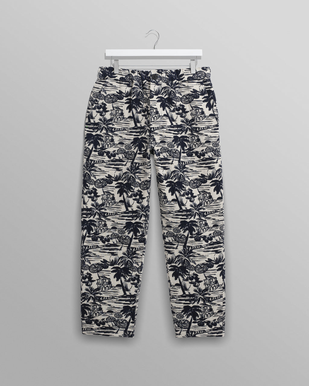 Kurt - Navy And Ecru Beach Jacquard Trousers