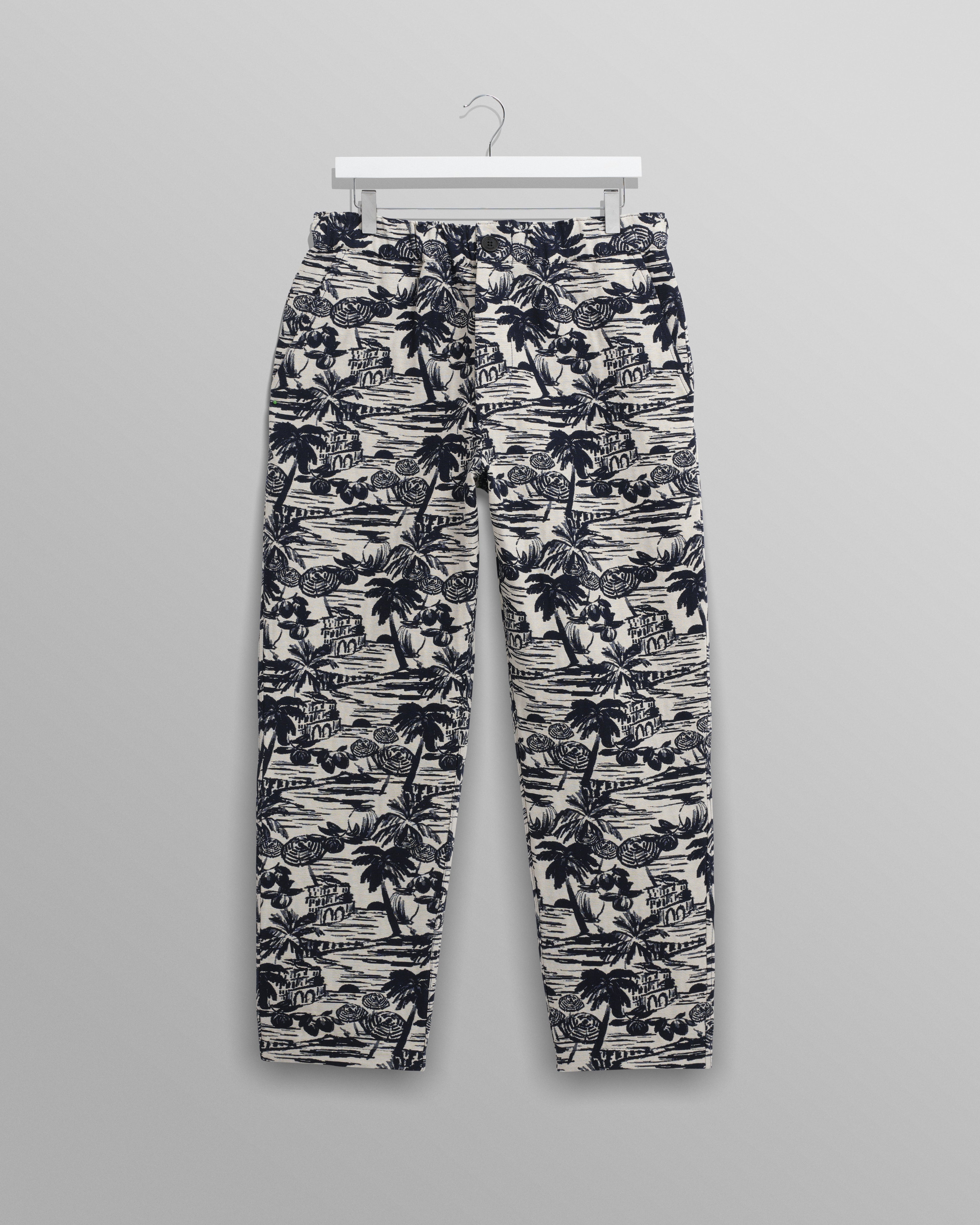Kurt - Navy And Ecru Beach Jacquard Trousers