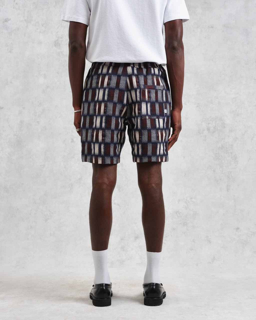 Kurt - Navy And Red Ombre Grid Shorts