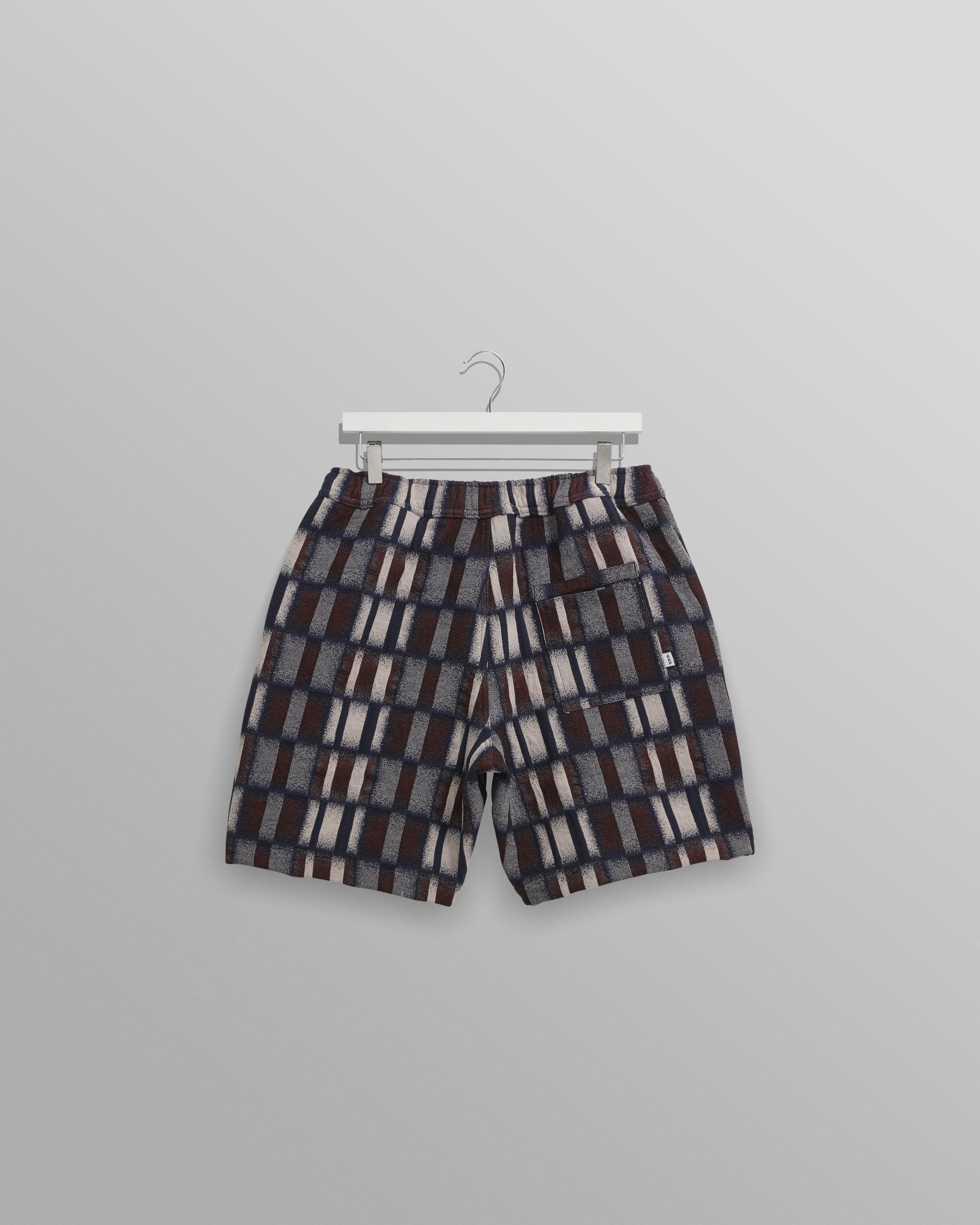 Kurt - Navy And Red Ombre Grid Shorts