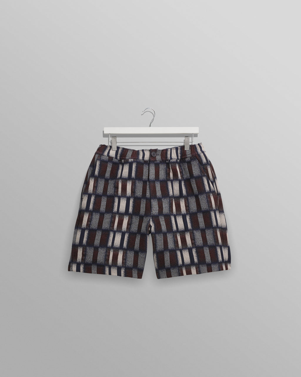 Kurt - Navy And Red Ombre Grid Shorts