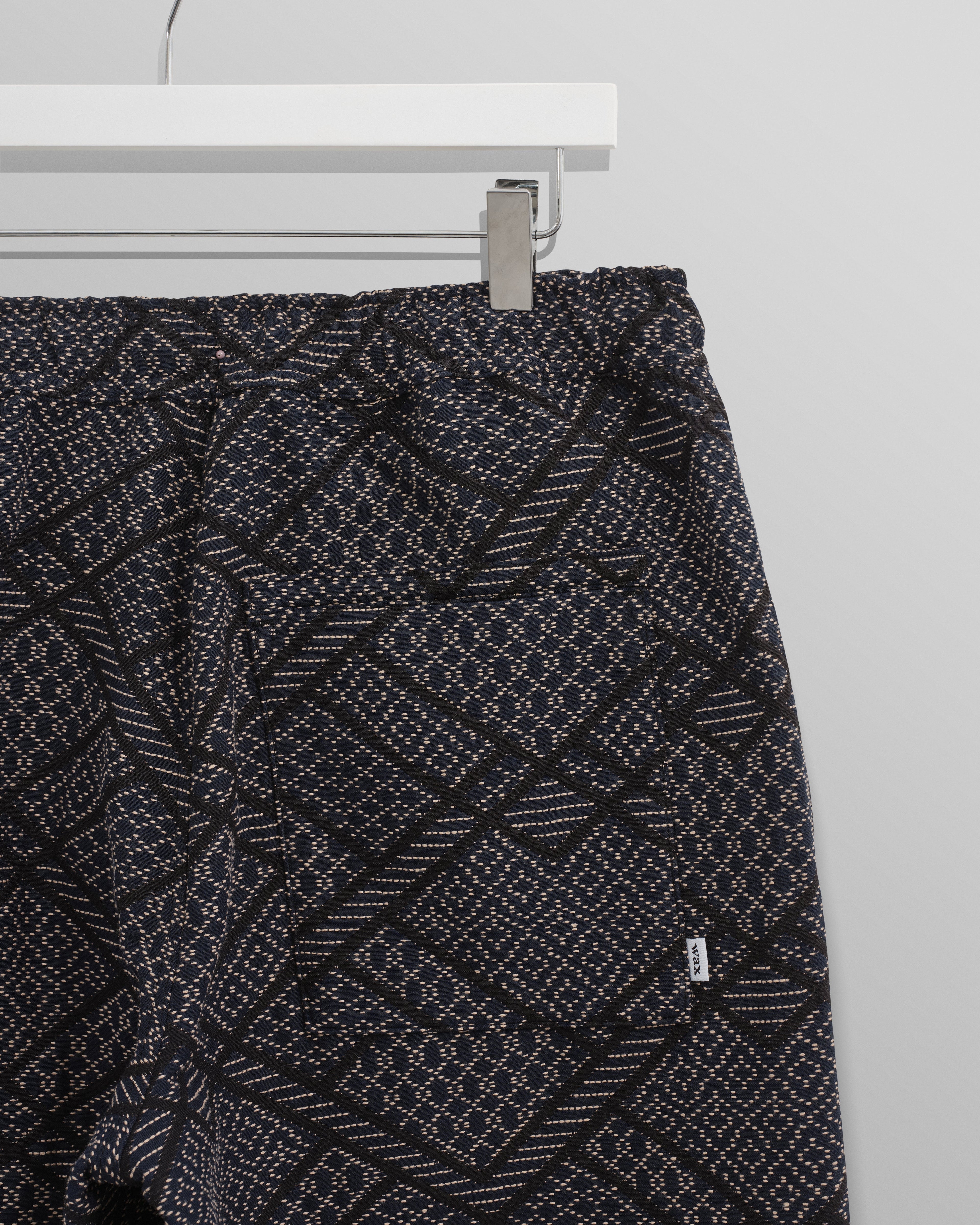 Kurt - Navy Diamond Stitch Jacquard Trousers