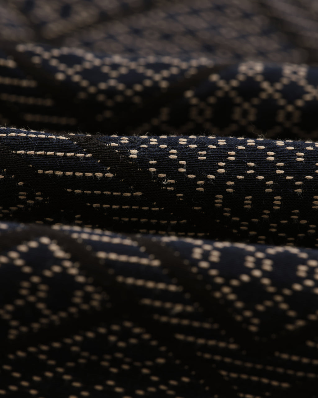 Kurt - Navy Diamond Stitch Jacquard Trousers