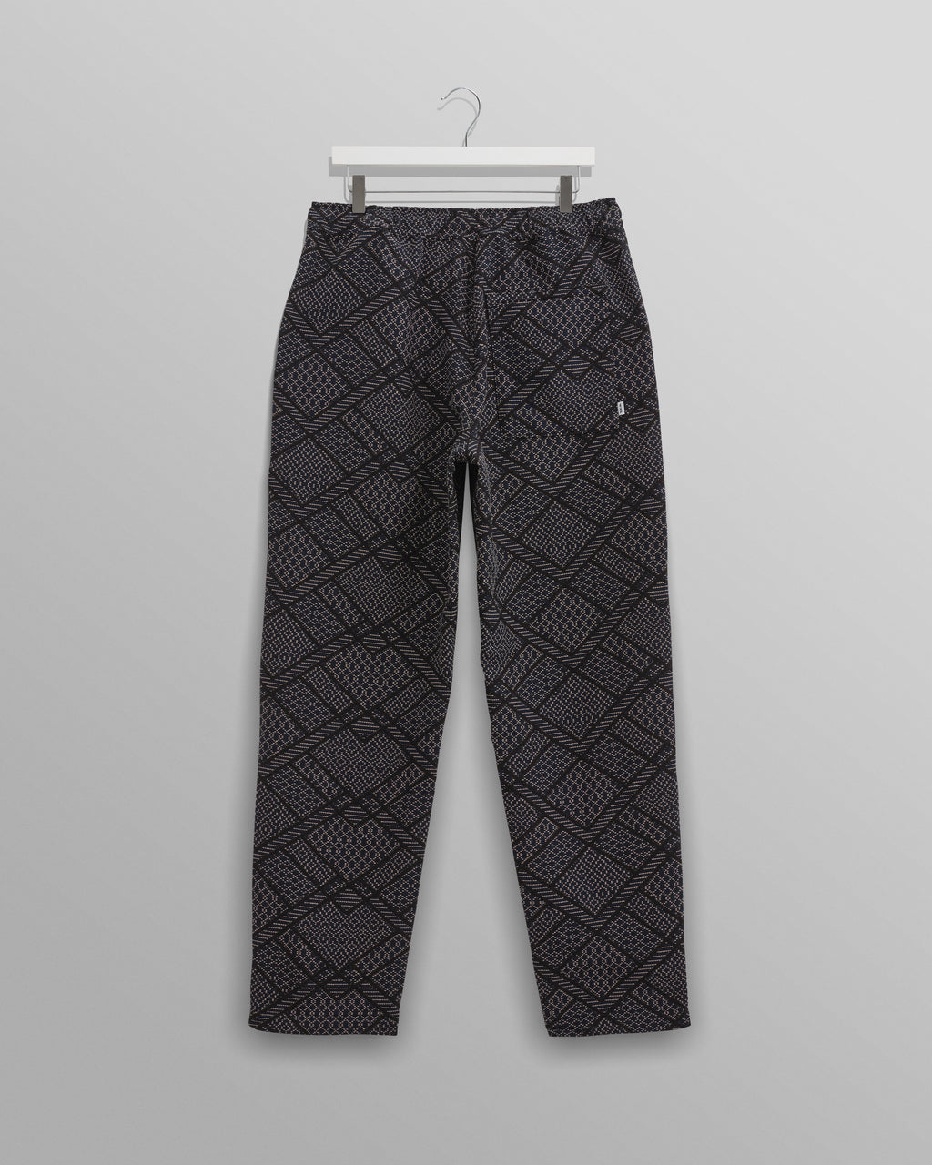 Kurt - Navy Diamond Stitch Jacquard Trousers
