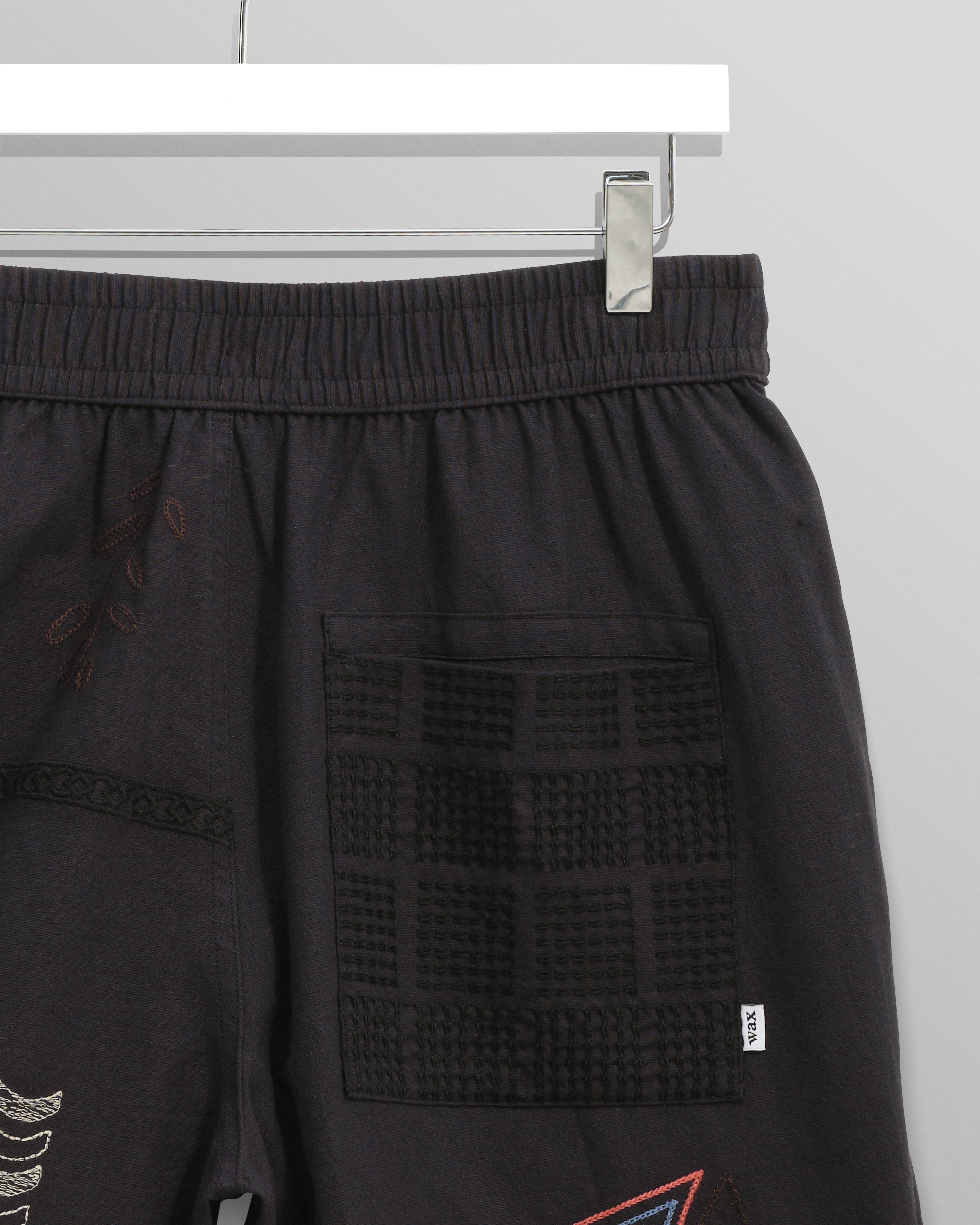 Kurt - Navy Doodle Embroidered Shorts