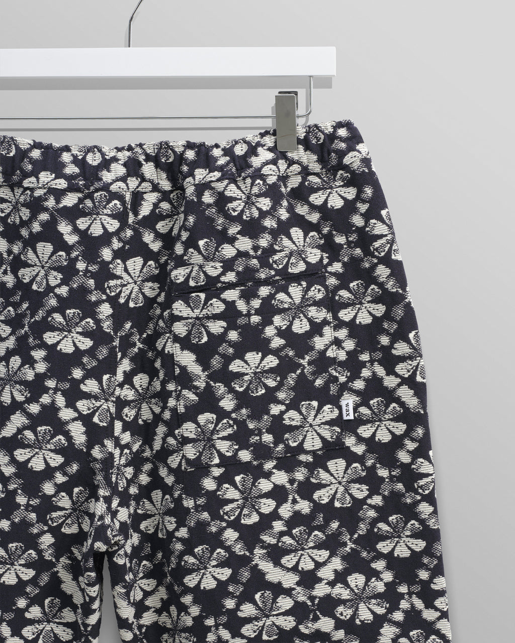 Kurt - Navy Flower Stamp Jacquard Shorts