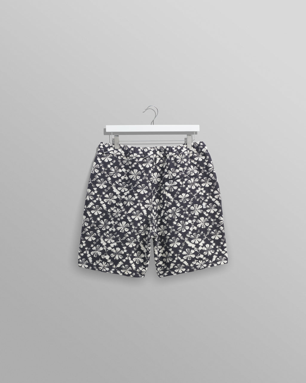 Kurt - Navy Flower Stamp Jacquard Shorts